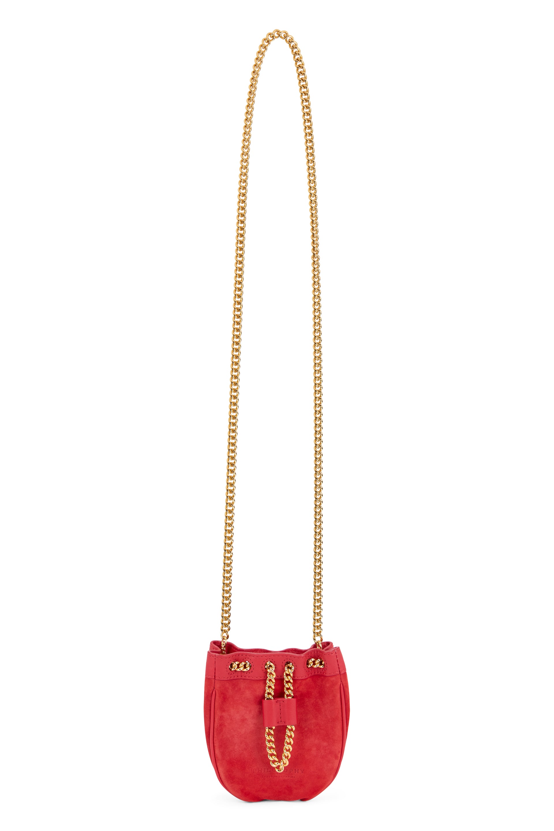 Red shoulder bag elegant and versatile.