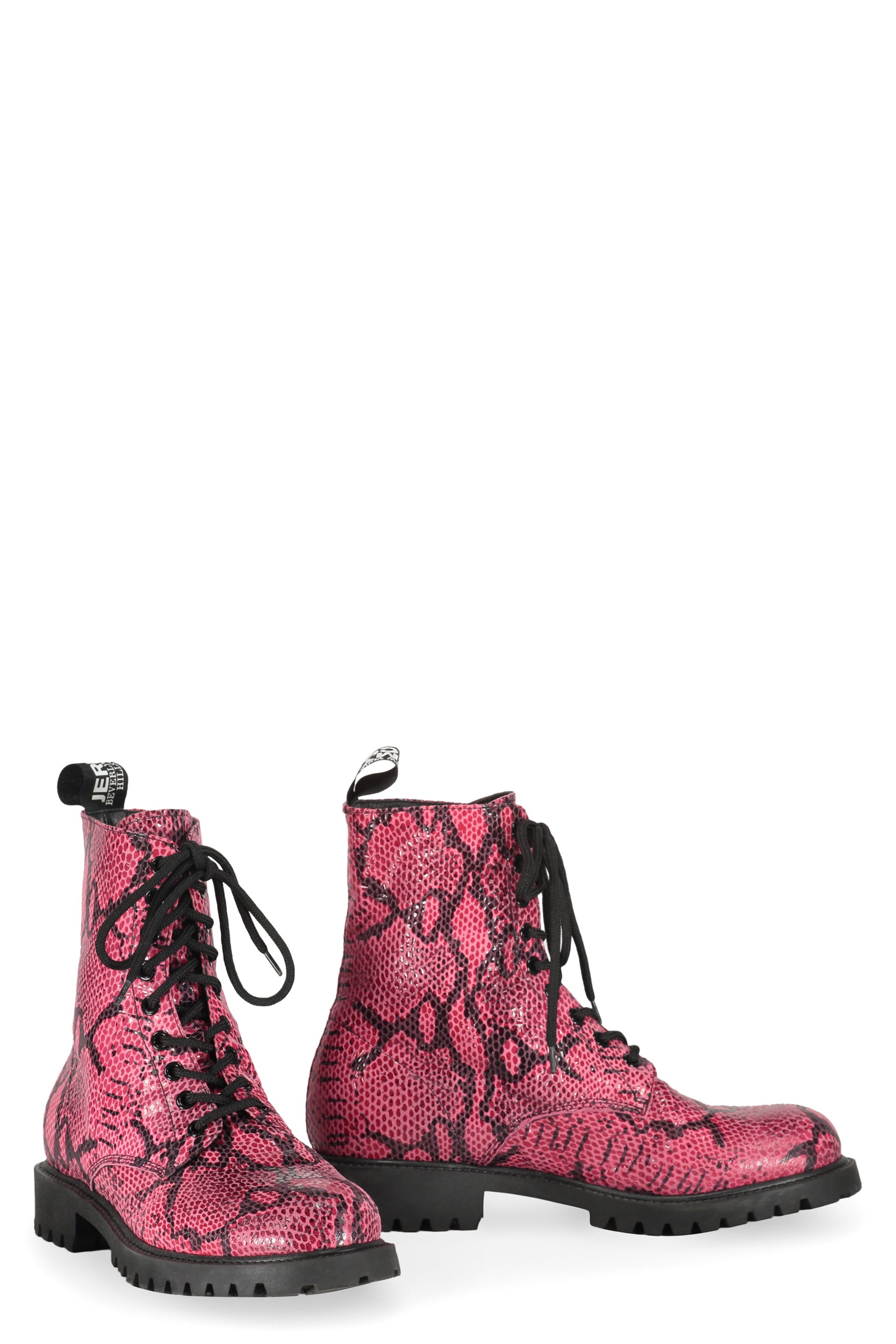 Leather lace-up boots