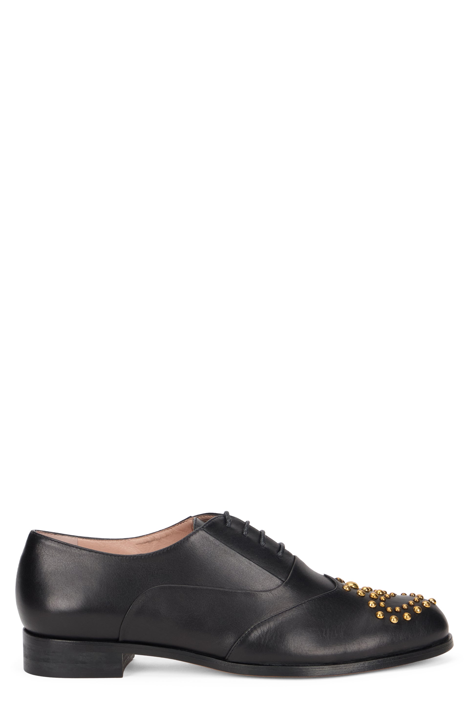 Elegant black leather shoes with sophisticated and chic design.