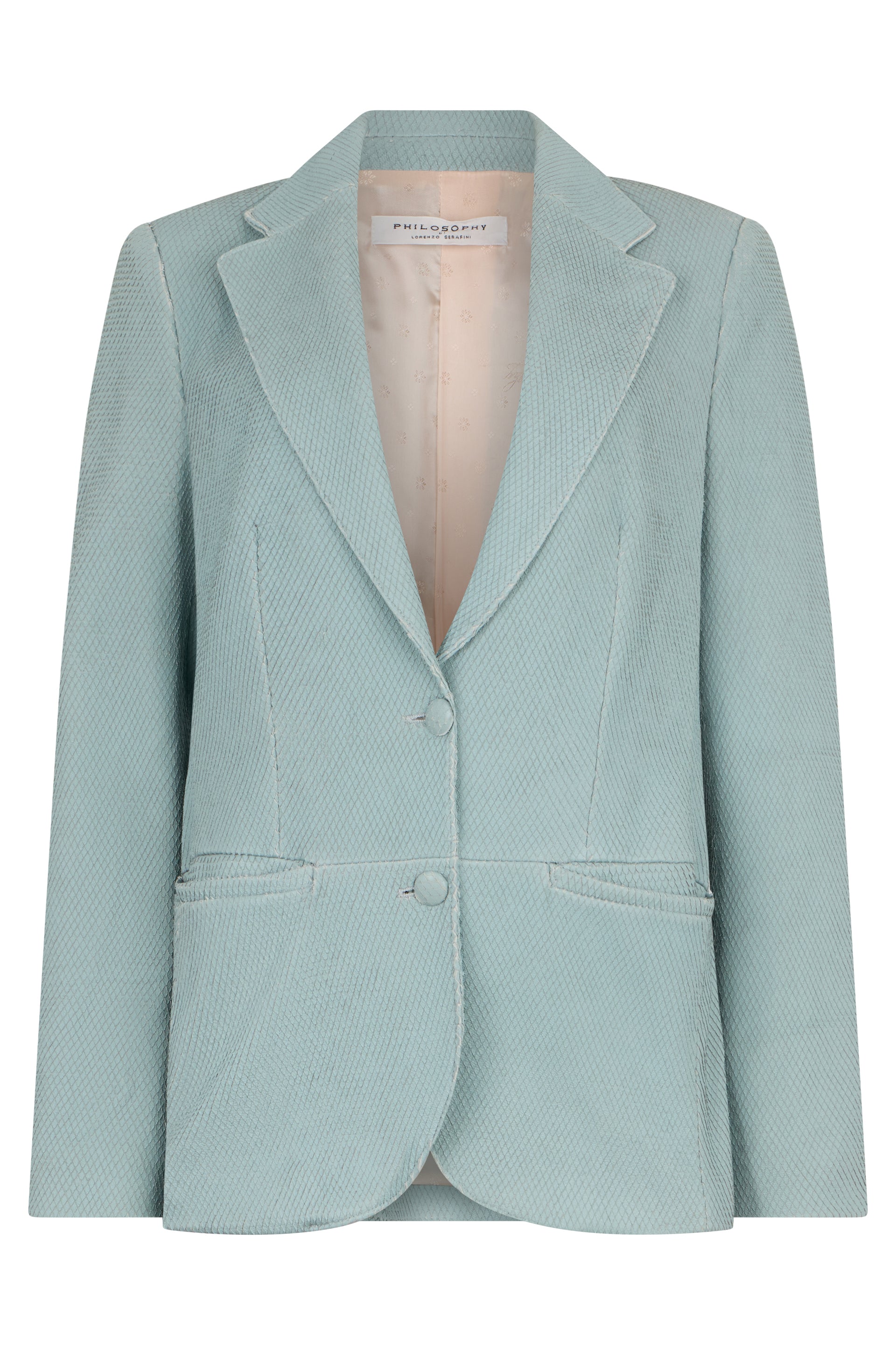 Elegant blue blazer with a classic and versatile cut.