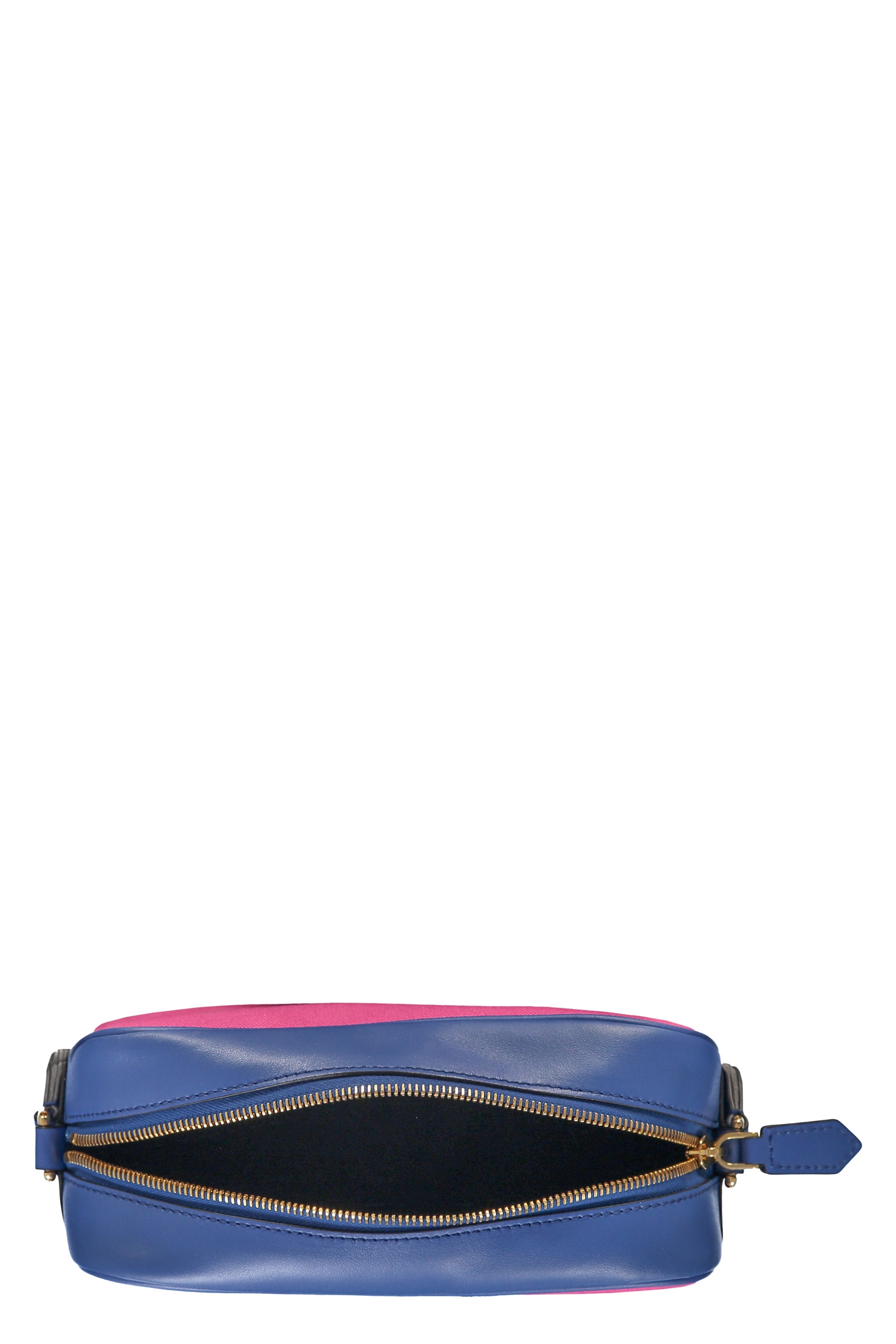 Leather and canvas crossbody bag