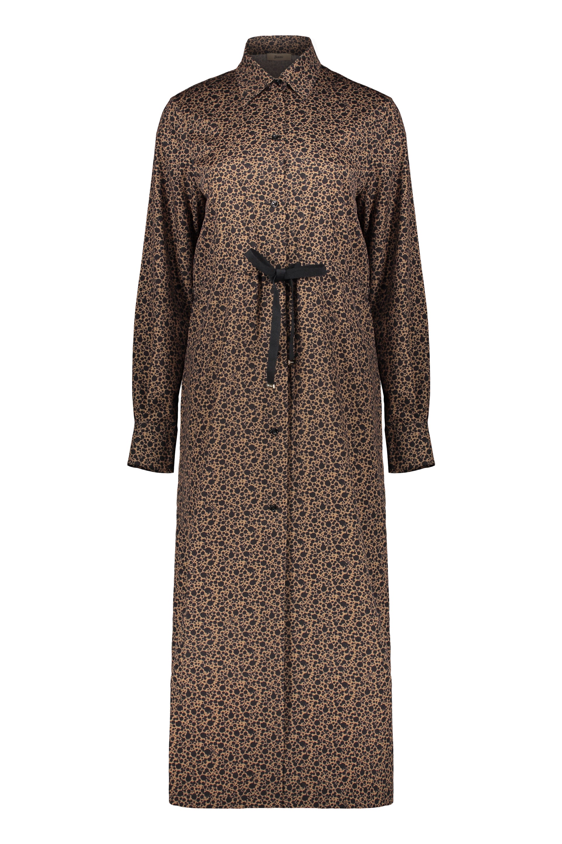 Long brown dress with adjustable waist elegant