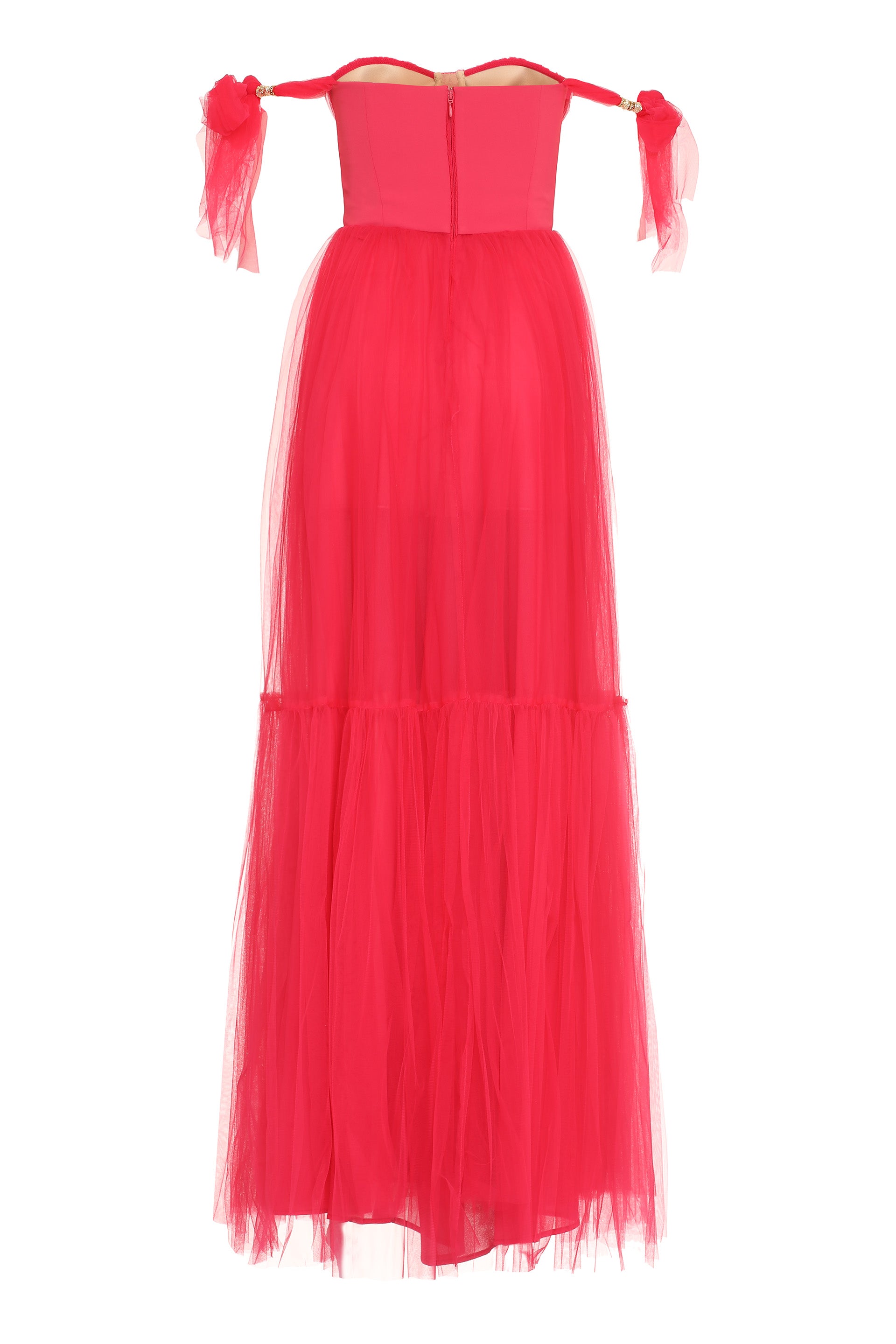 Red Carpet pleated tulle dress