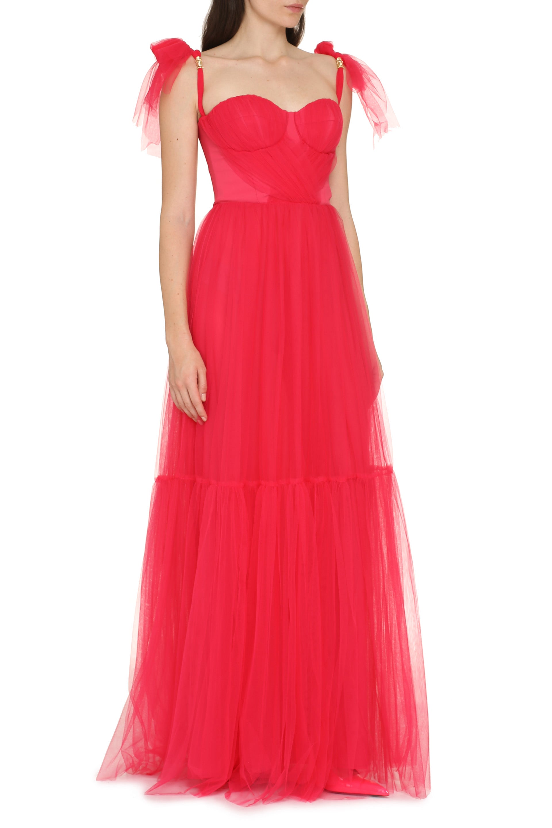 Red Carpet pleated tulle dress