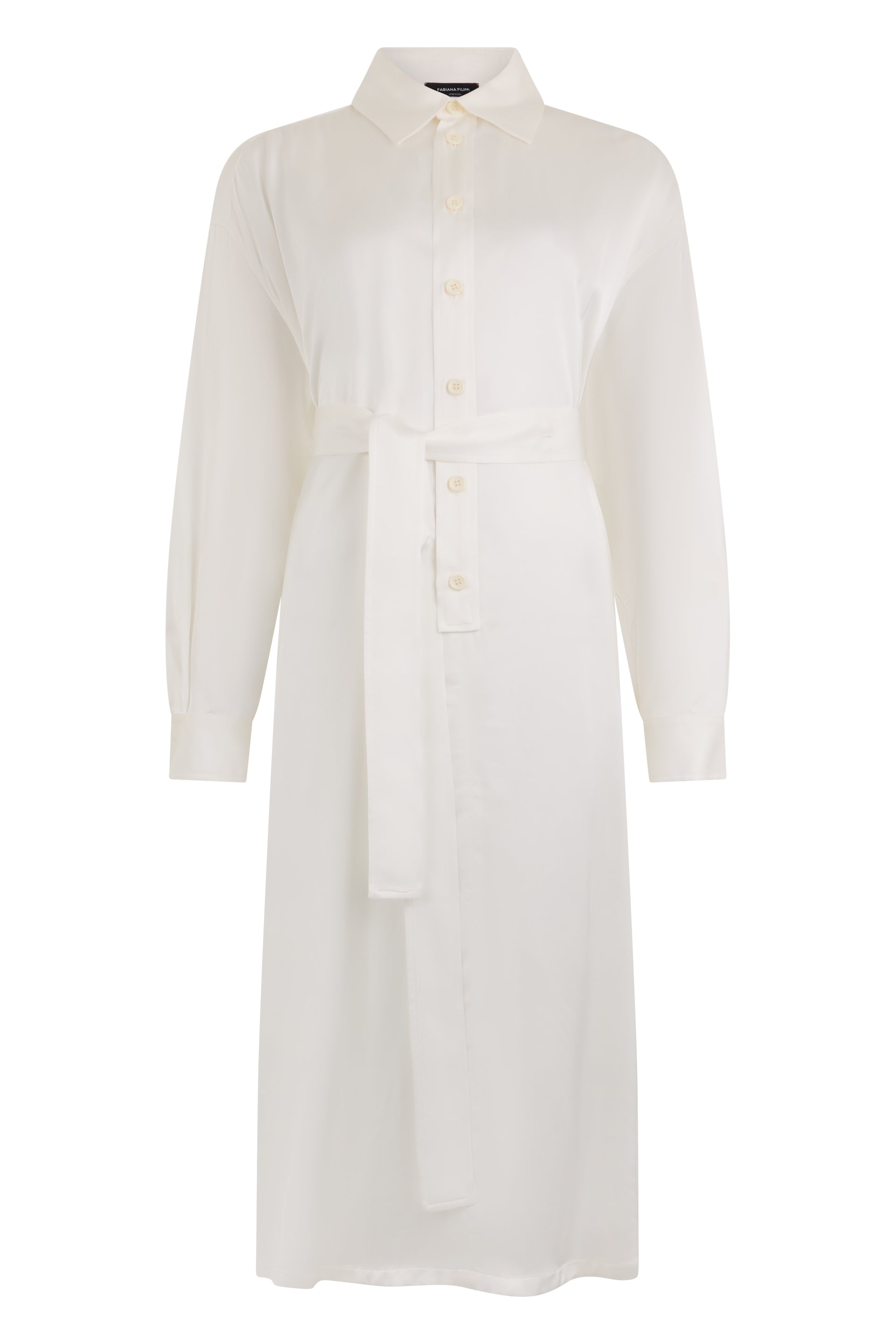 Long white cream dress, elegant and versatile.