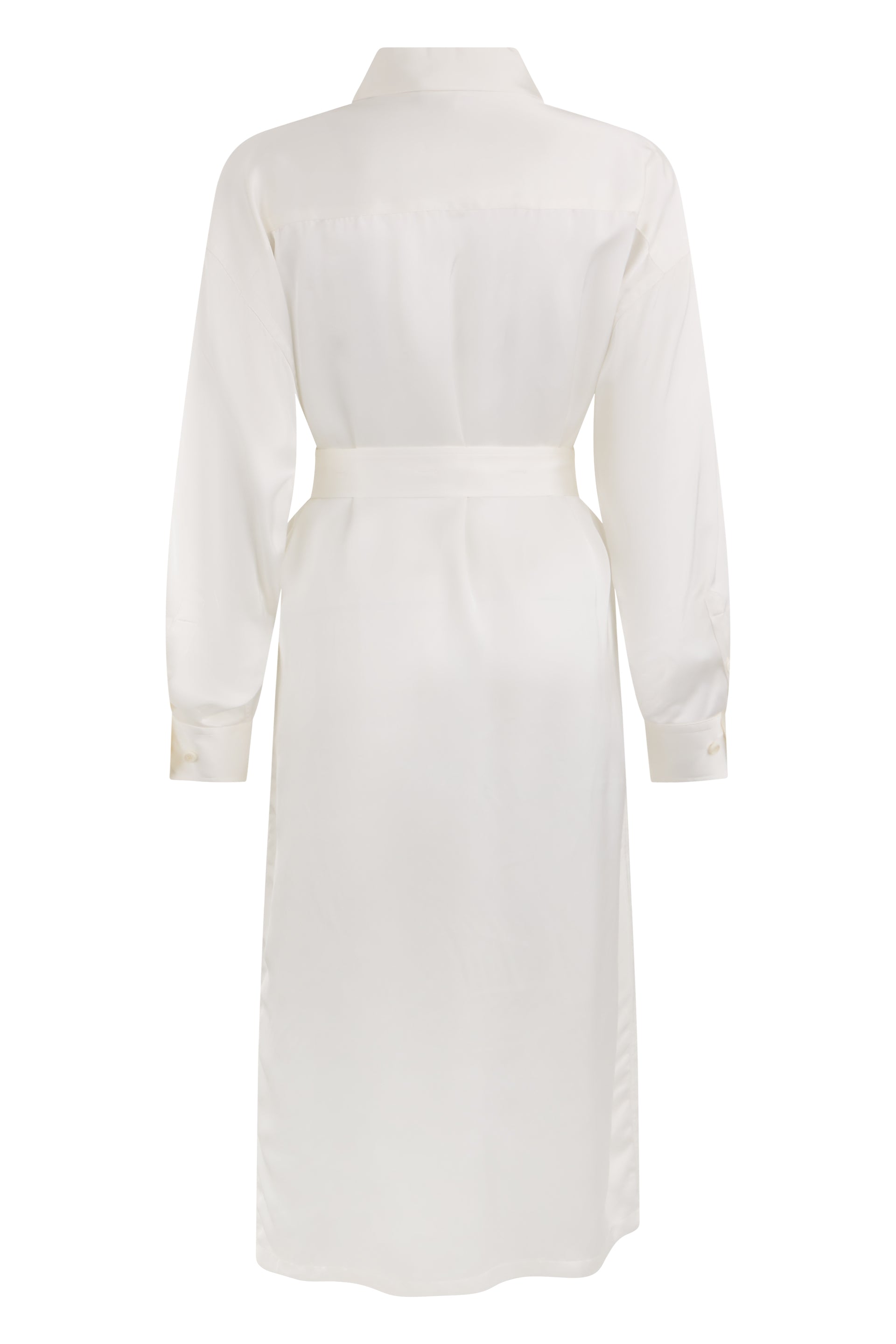 Long white cream dress, elegant and versatile.