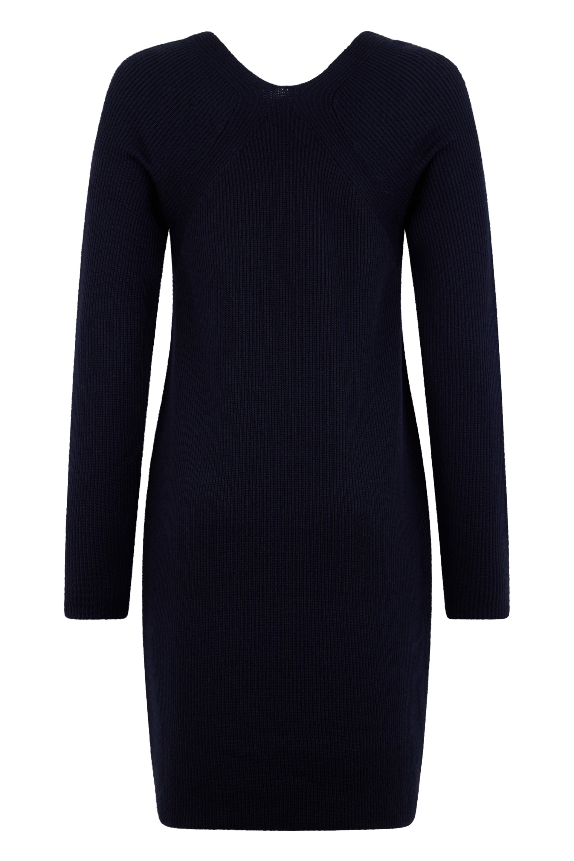 Elegant dark blue dress with long sleeves versatile