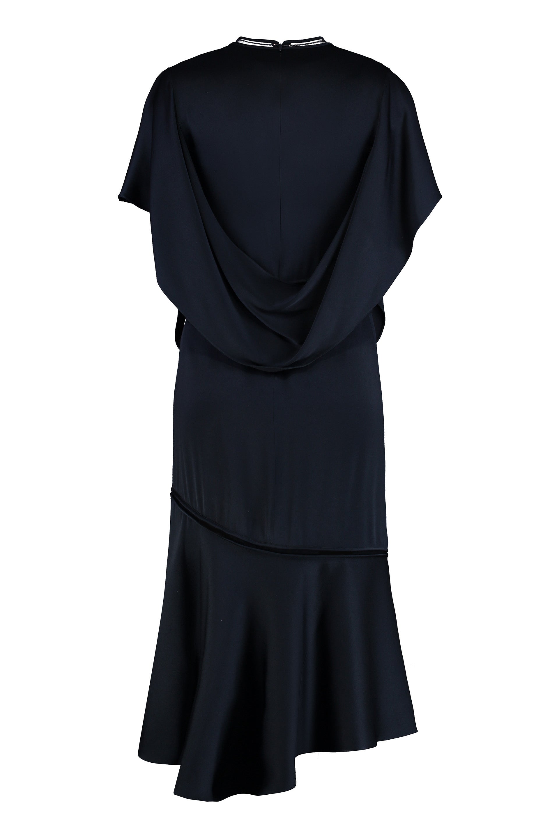 Midi dress in green satin