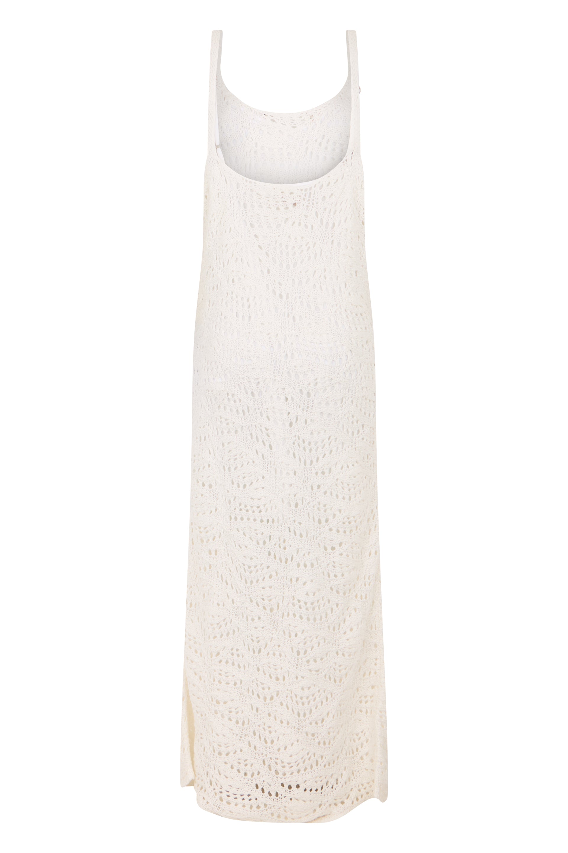 Light cream white midi dress, elegant and versatile.