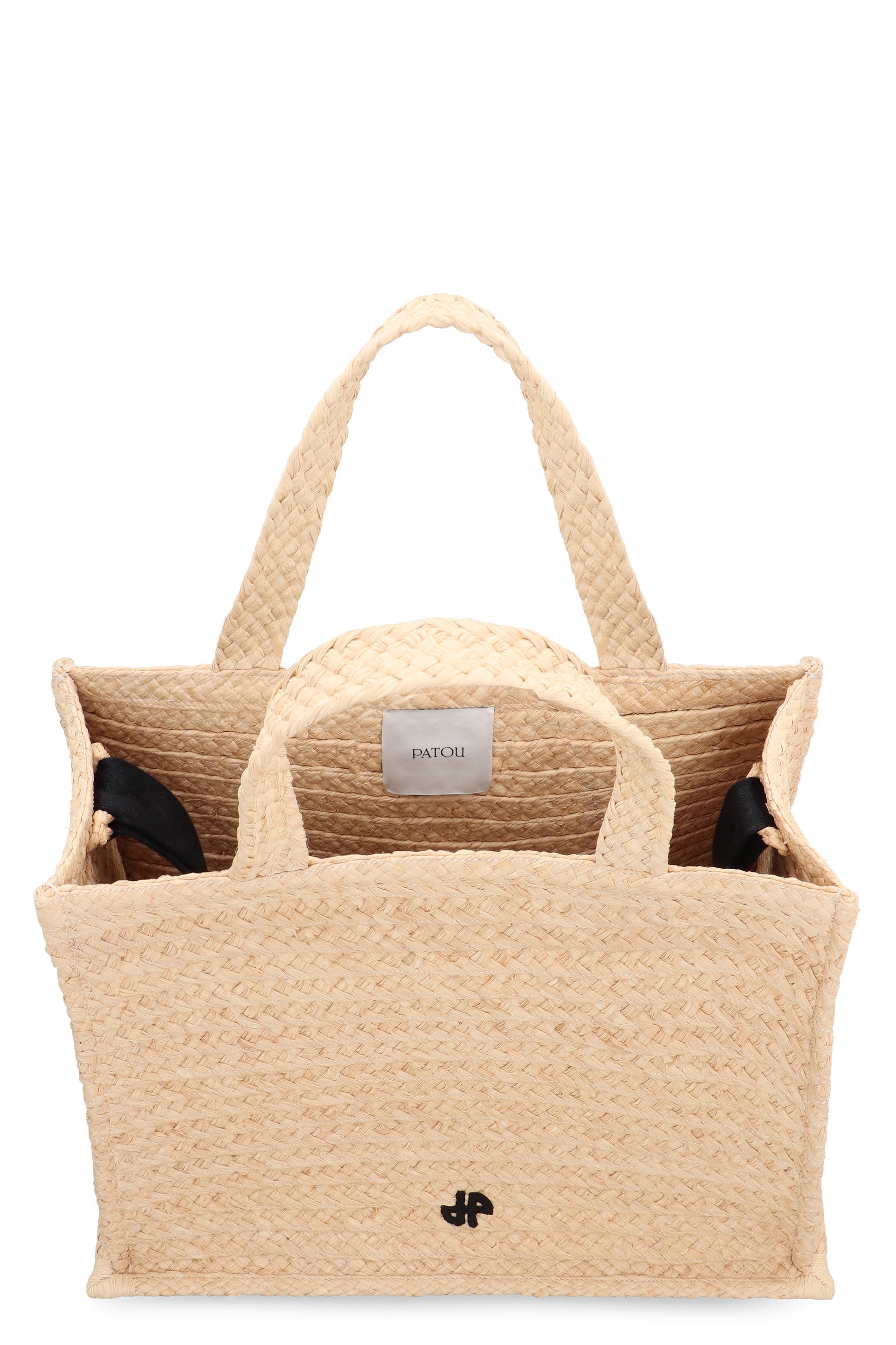 JP raffia tote bag