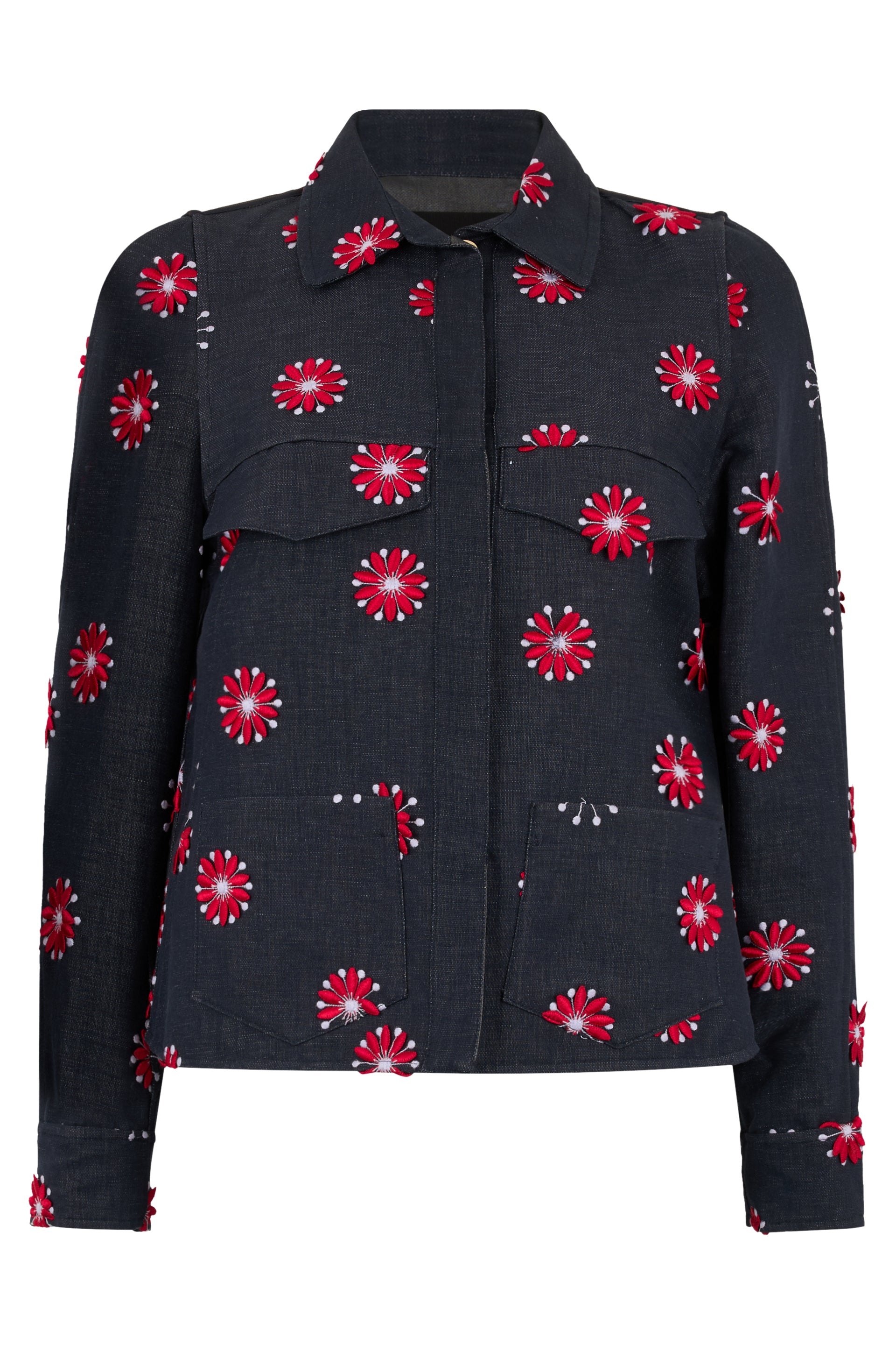 Shirt with elegant floral pattern.