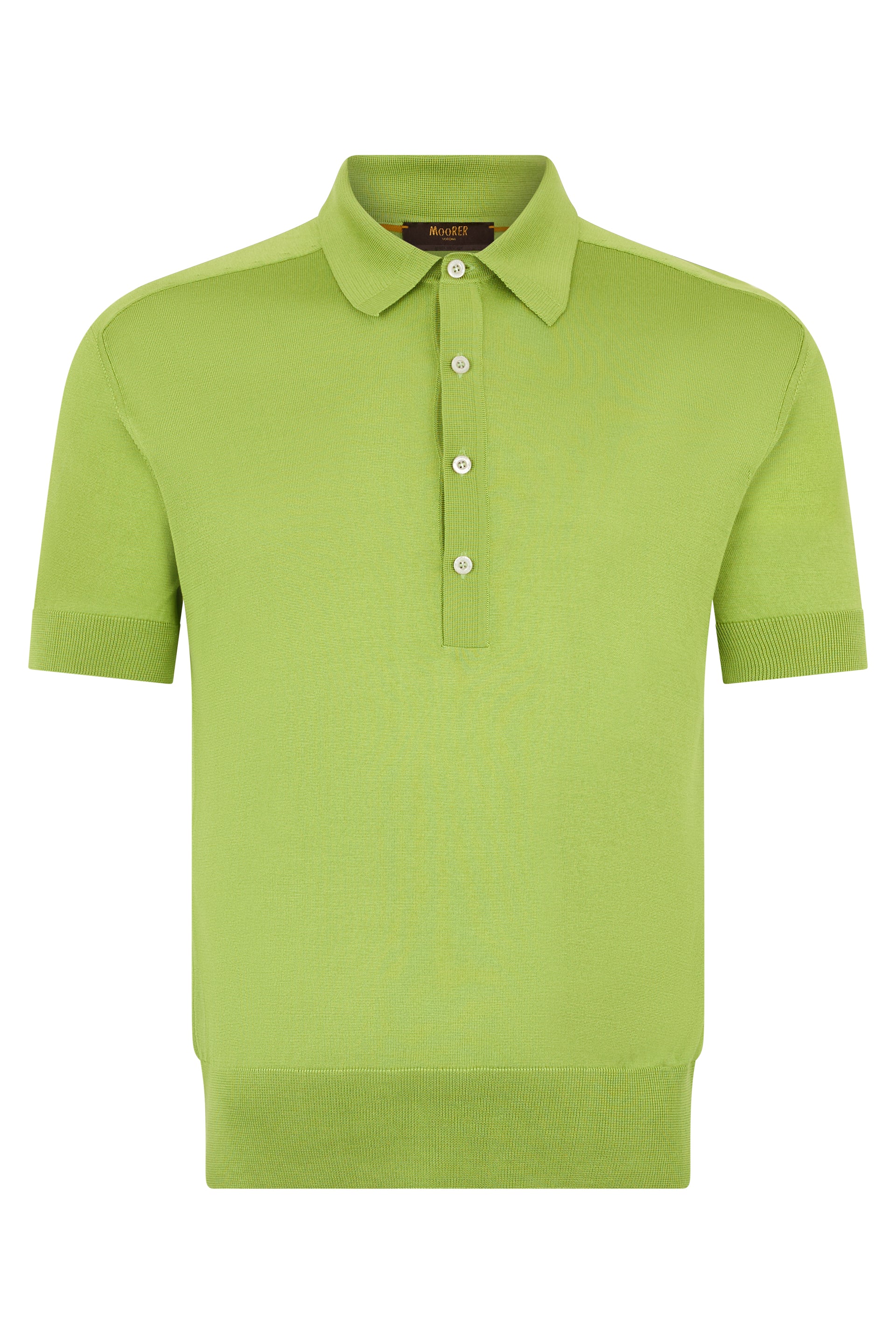 Green sweater with polo collar in casual and versatile design.