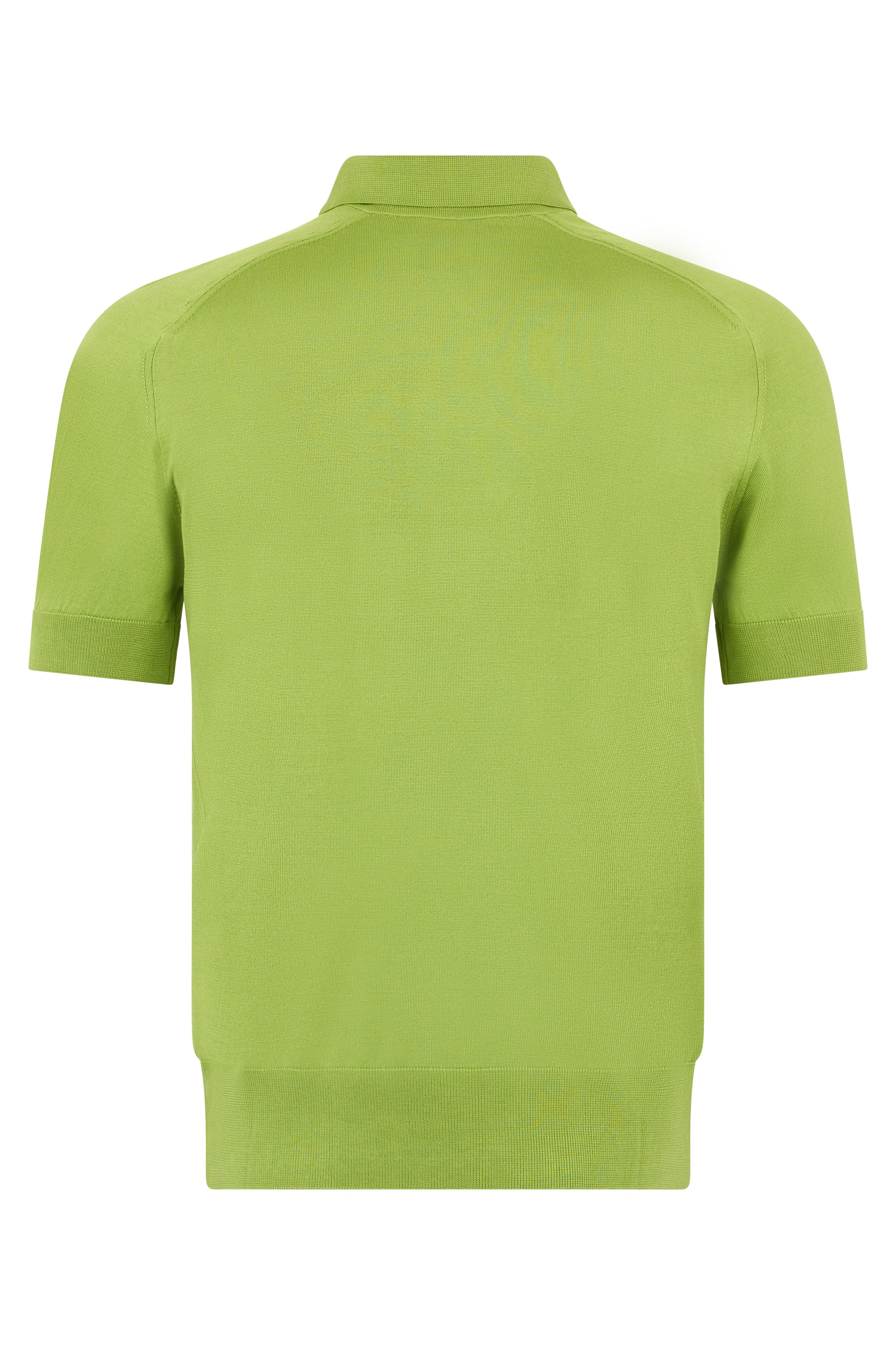 Green sweater with polo collar in casual and versatile design.
