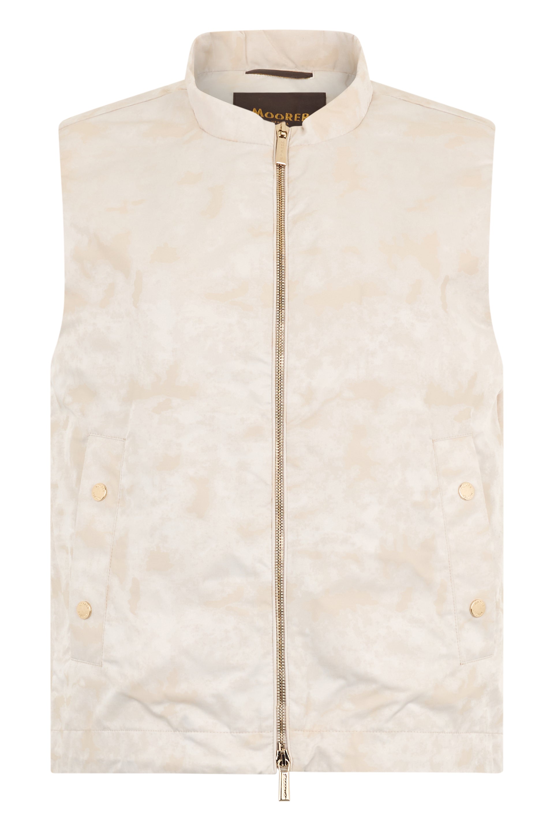 Versatile minimalist vest with zip closure.