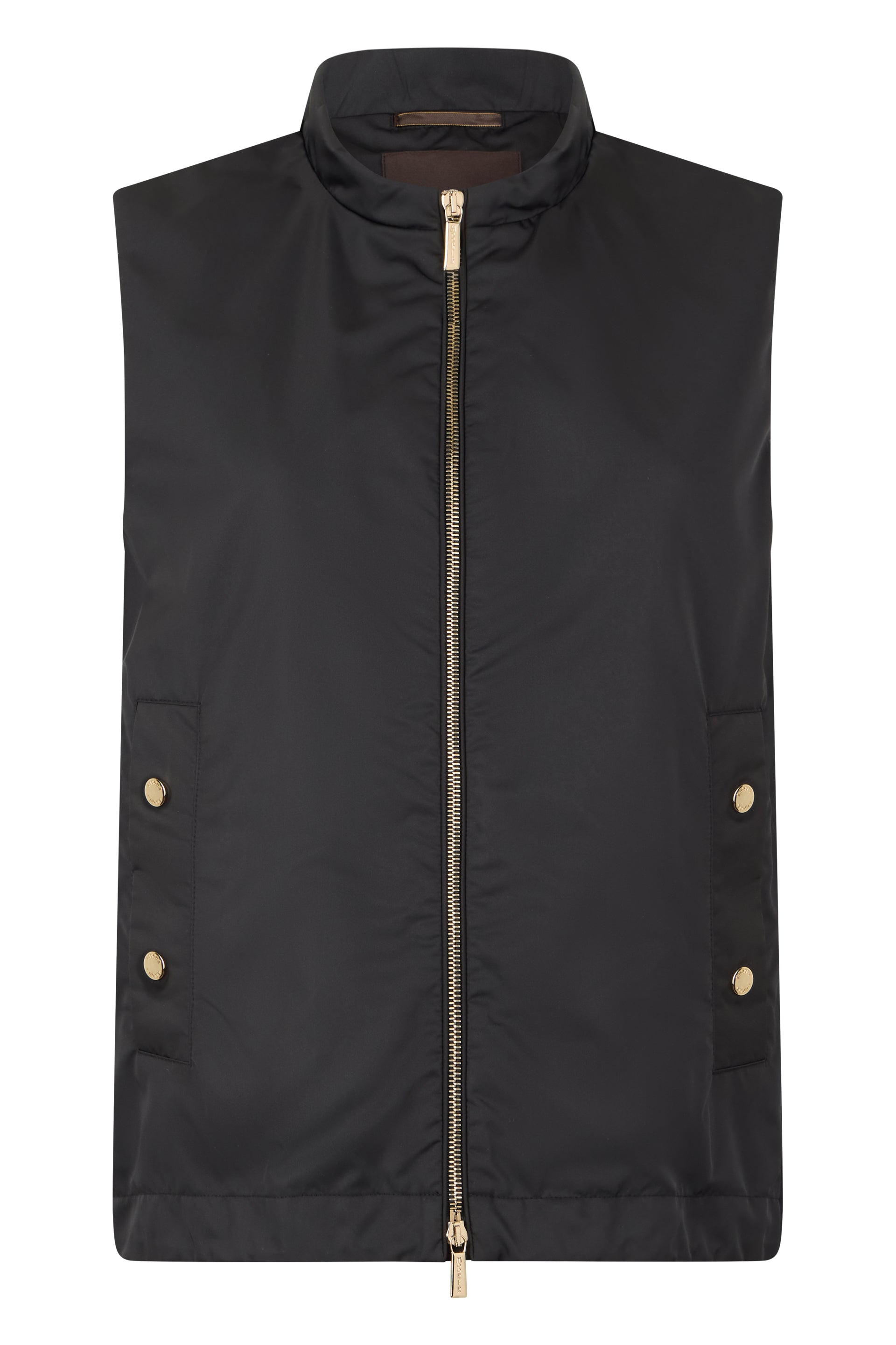 Elegant Black Gilet with Zip and Pockets