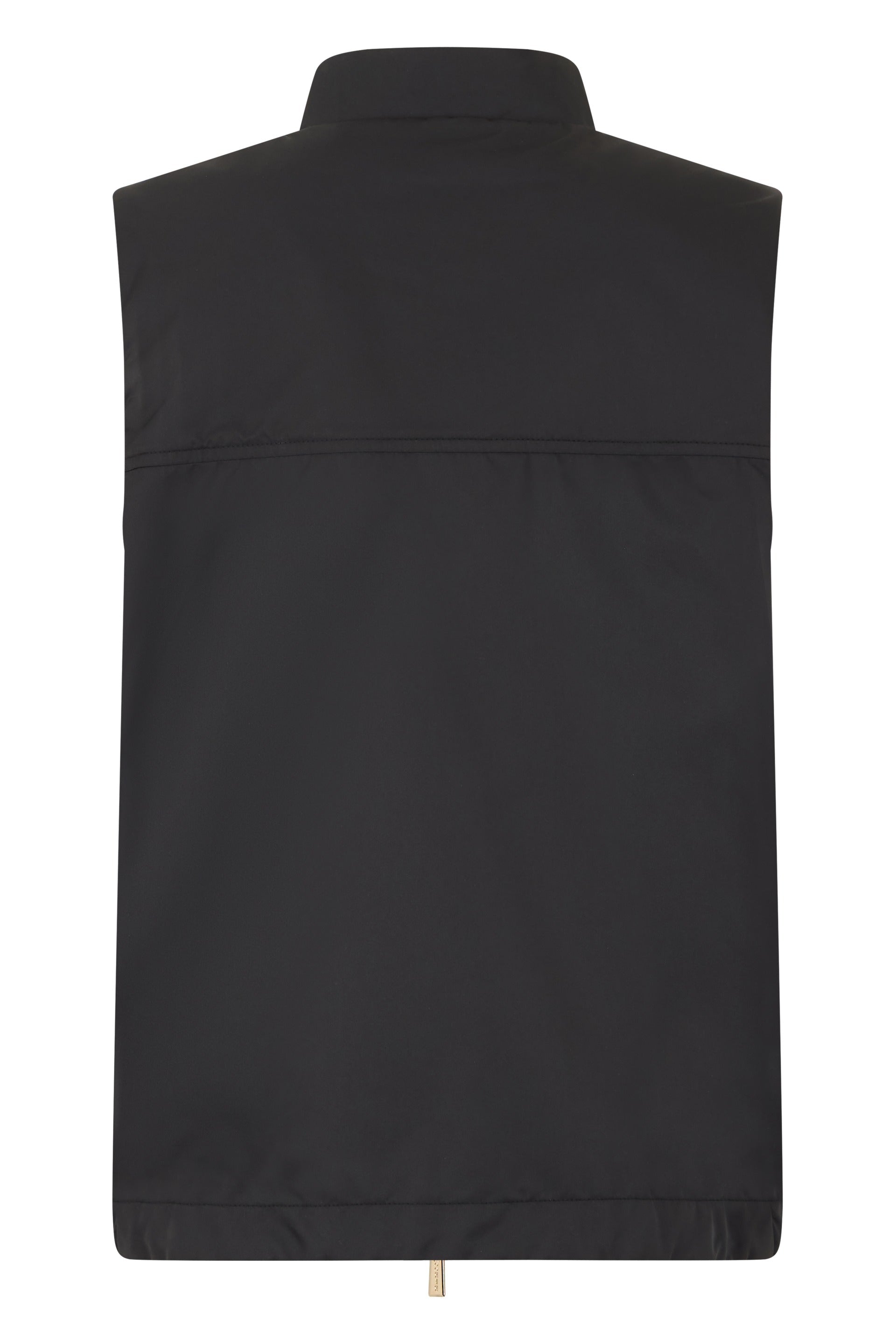 Elegant Black Gilet with Zip and Pockets