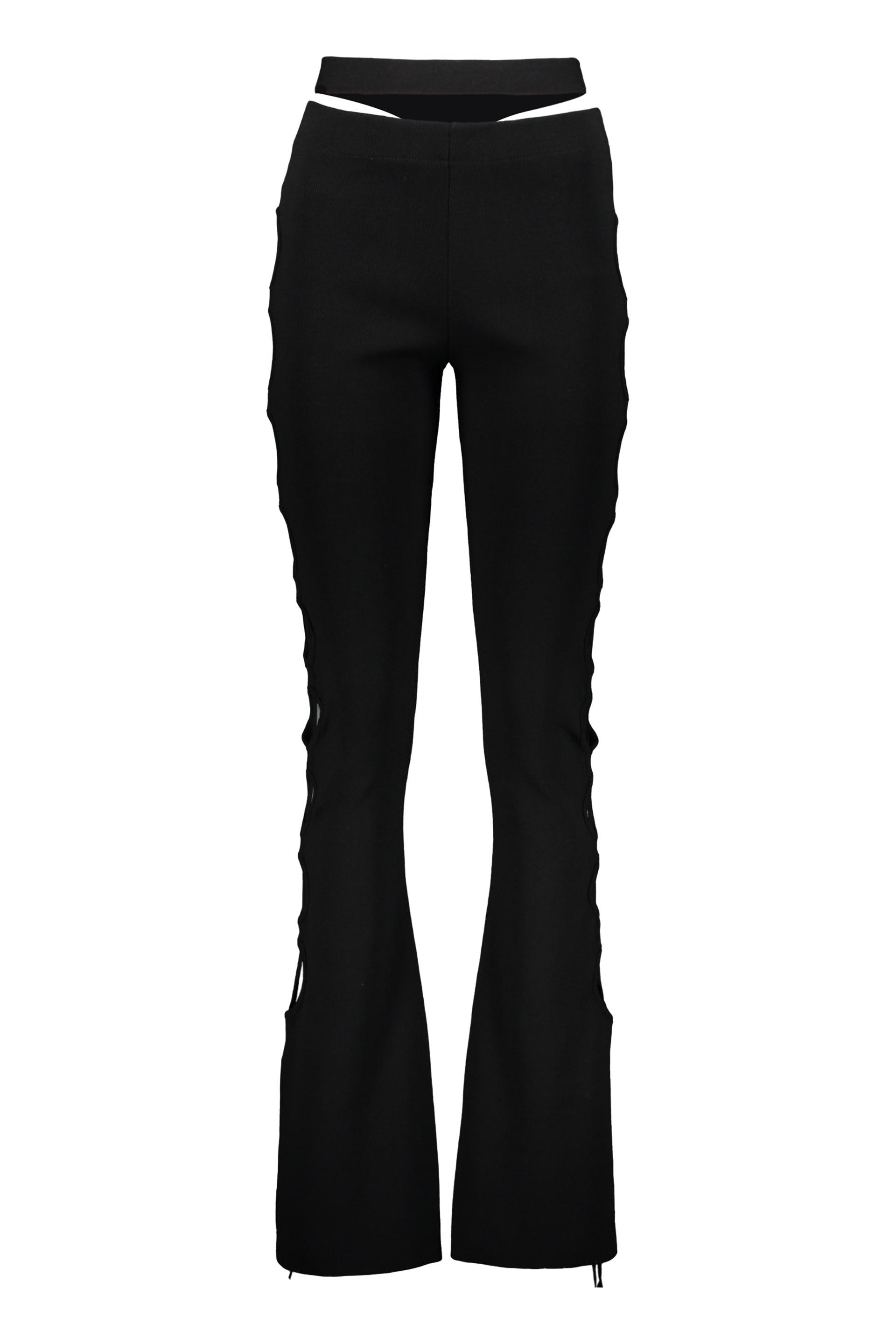 Flared viscose trousers