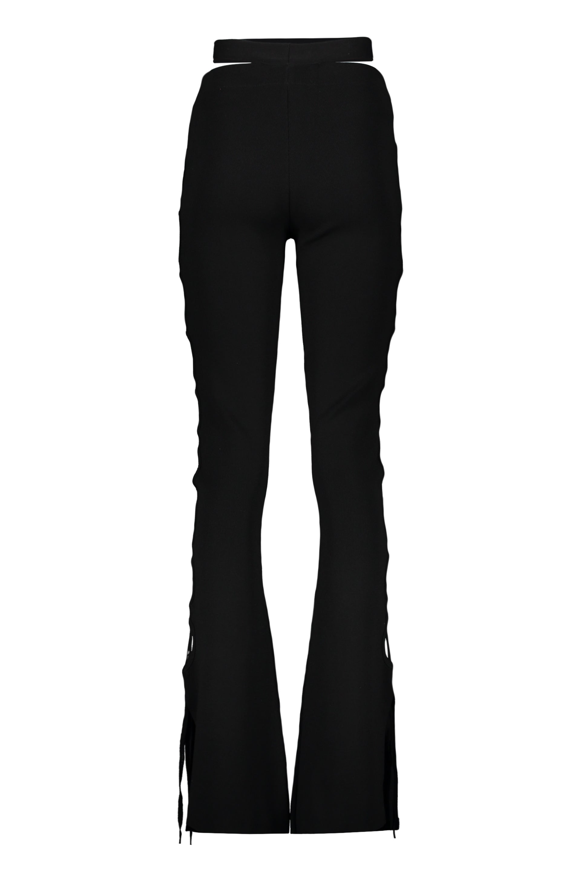 Flared viscose trousers