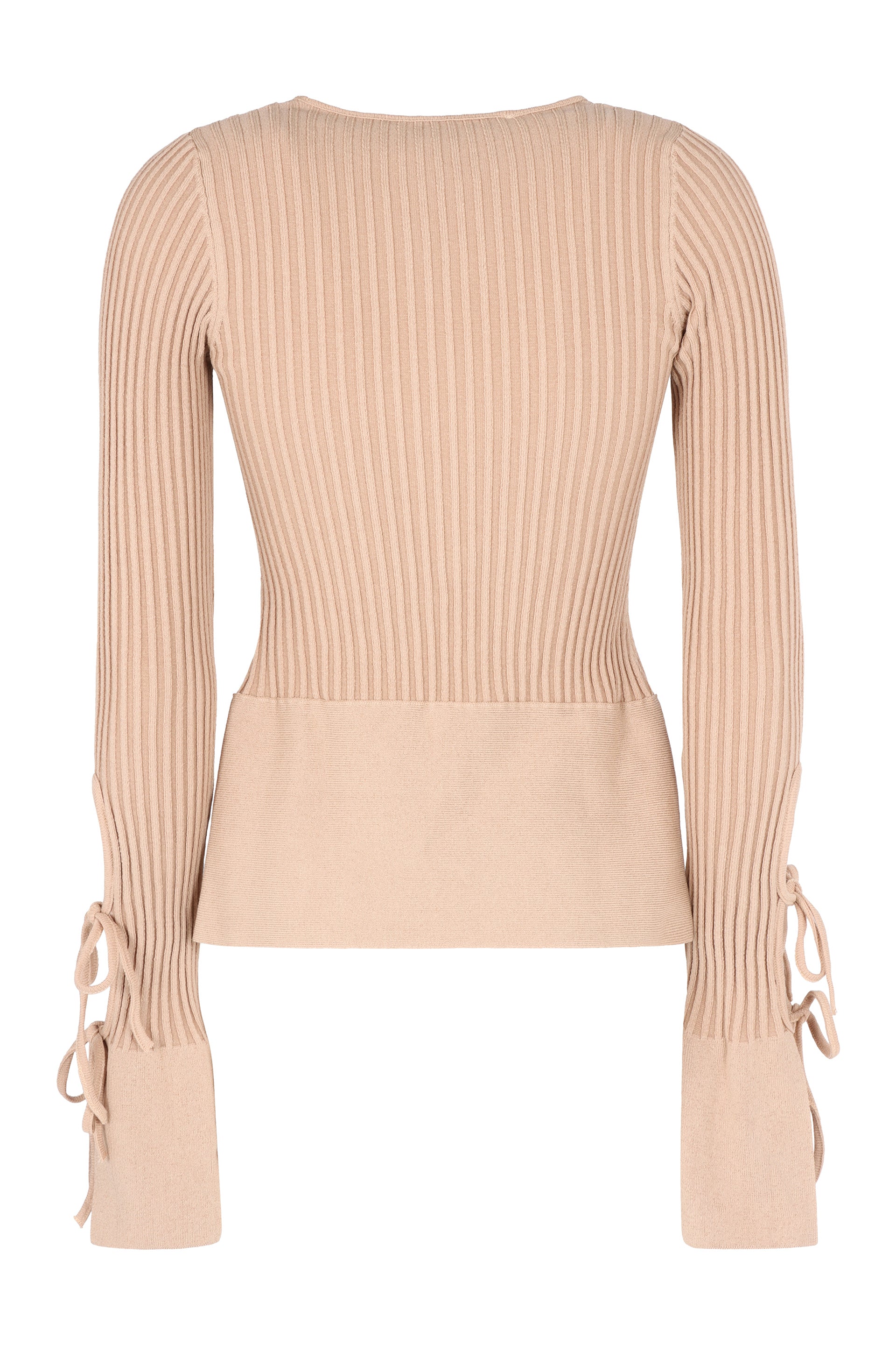 Long sleeve crop top<br />Ribbed knit top