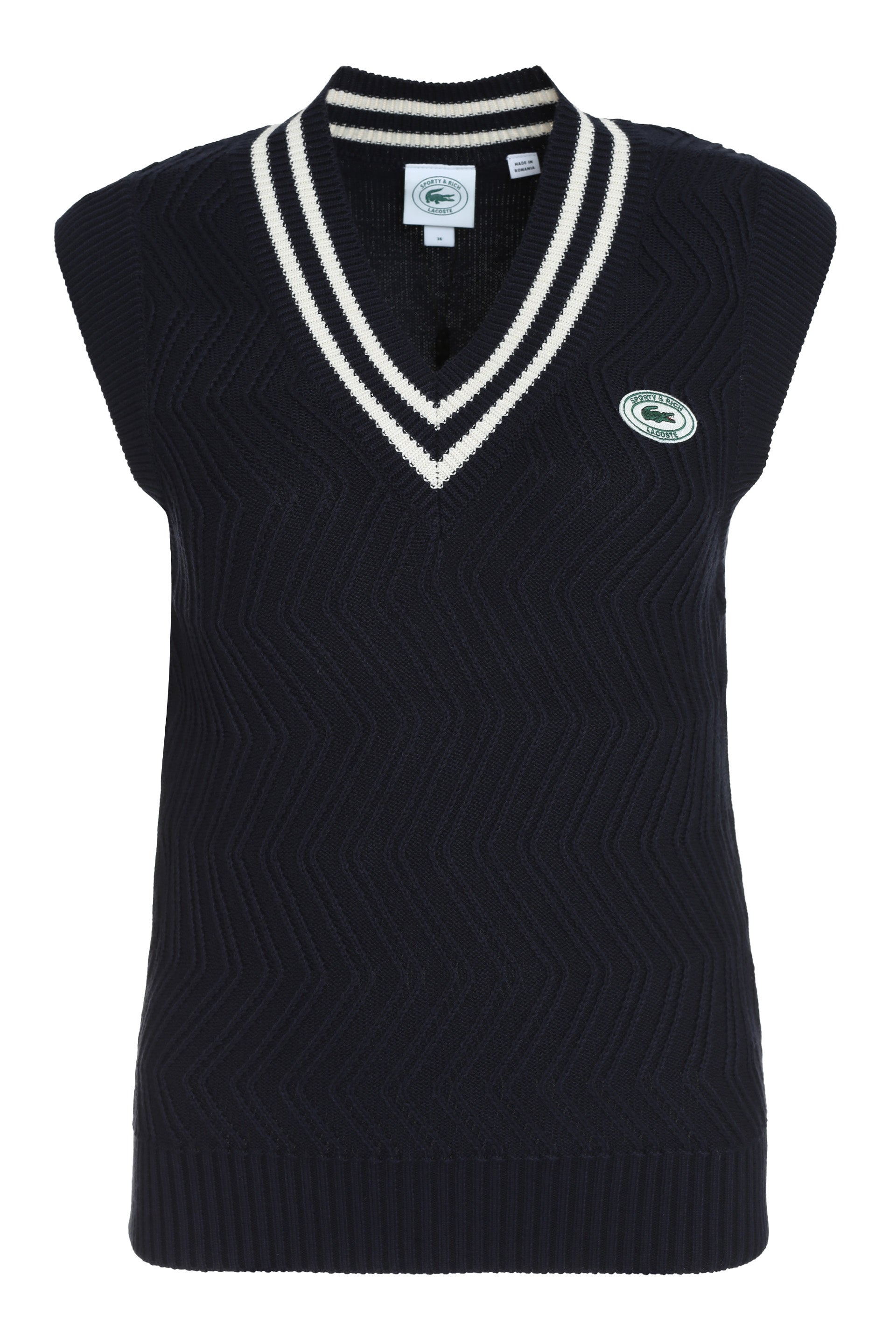 Lacoste x Sporty & Rich - Zig Zag knitted vest