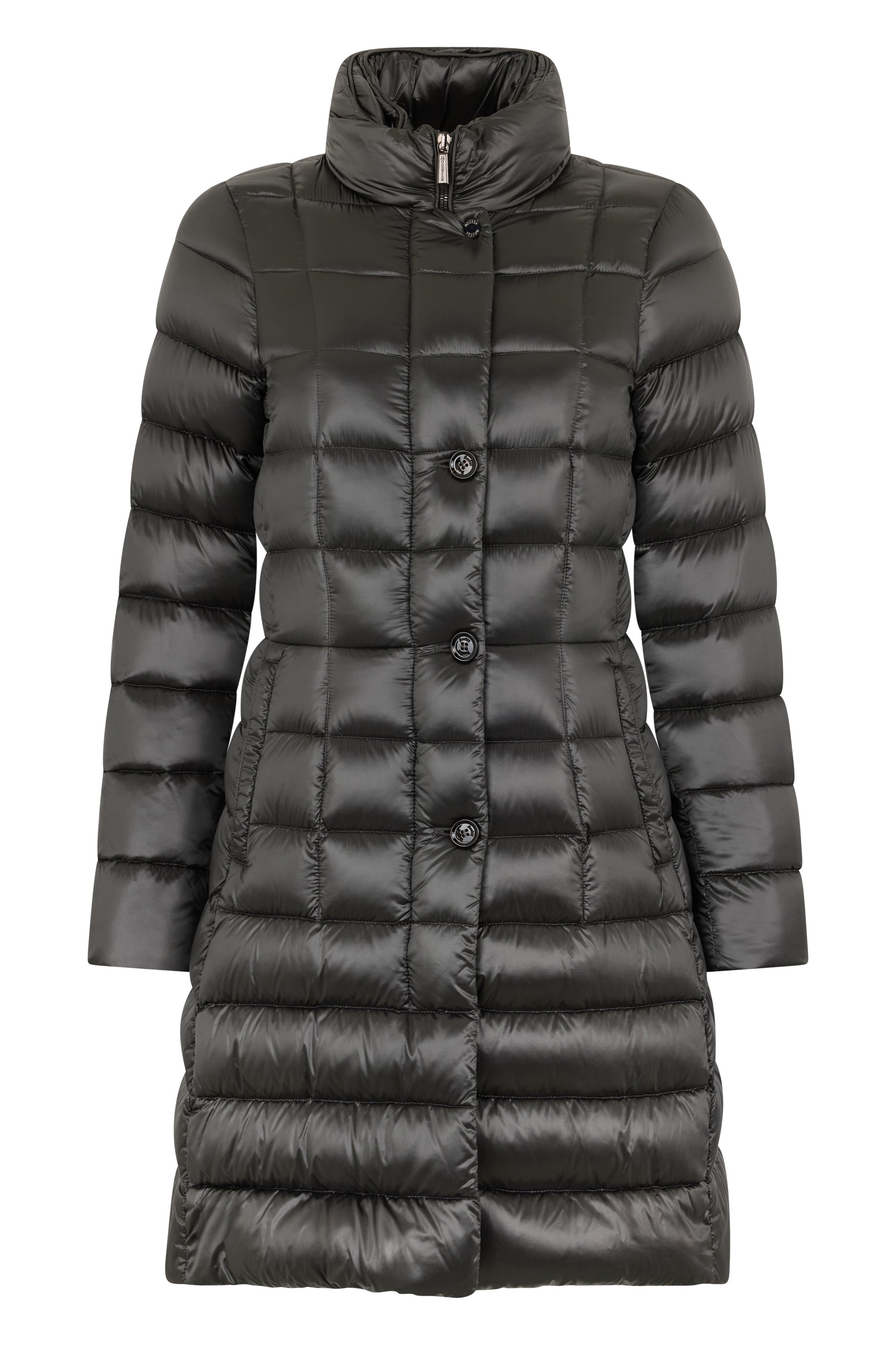 Long dark gray winter coat elegant