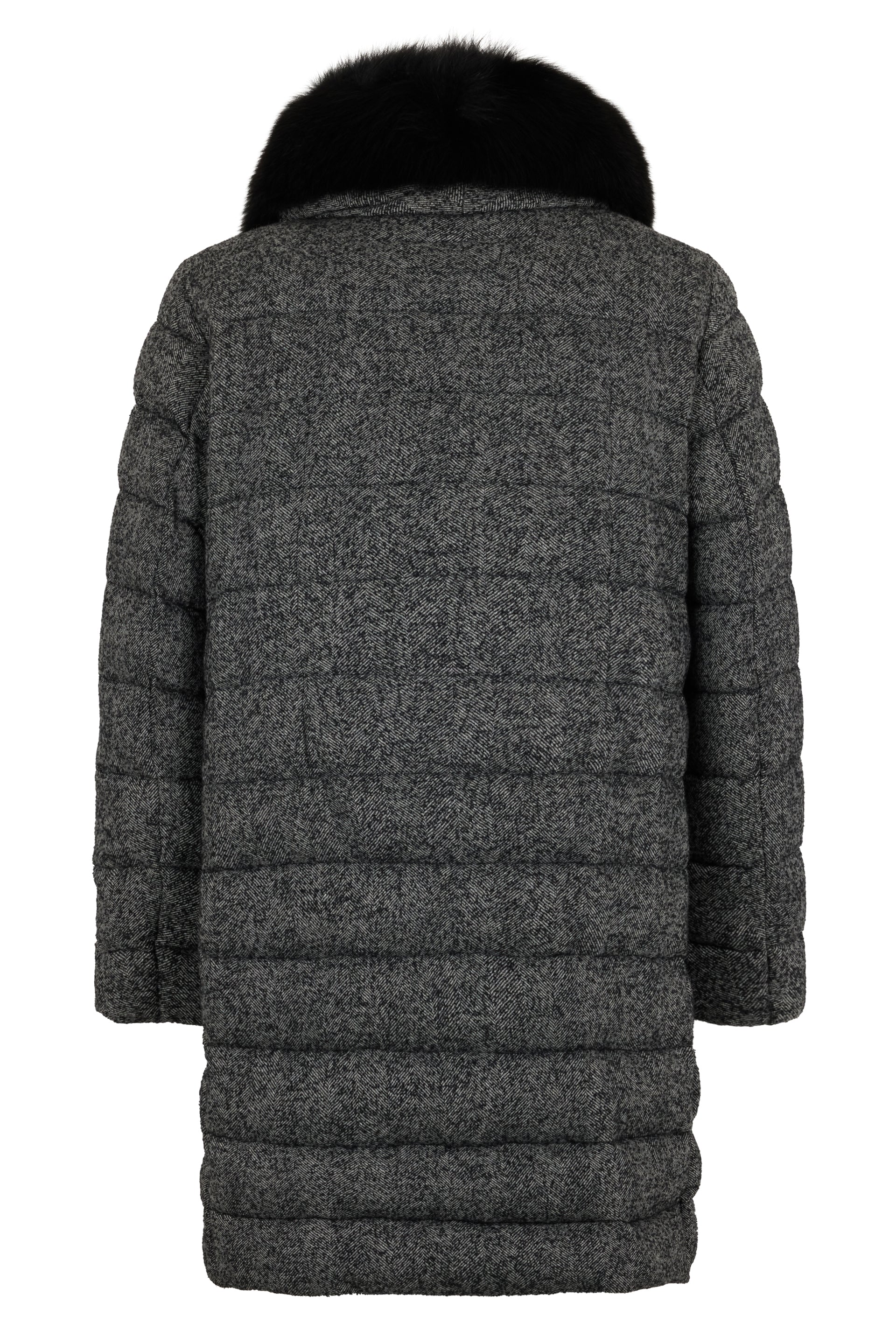 Dark gray coat with fur