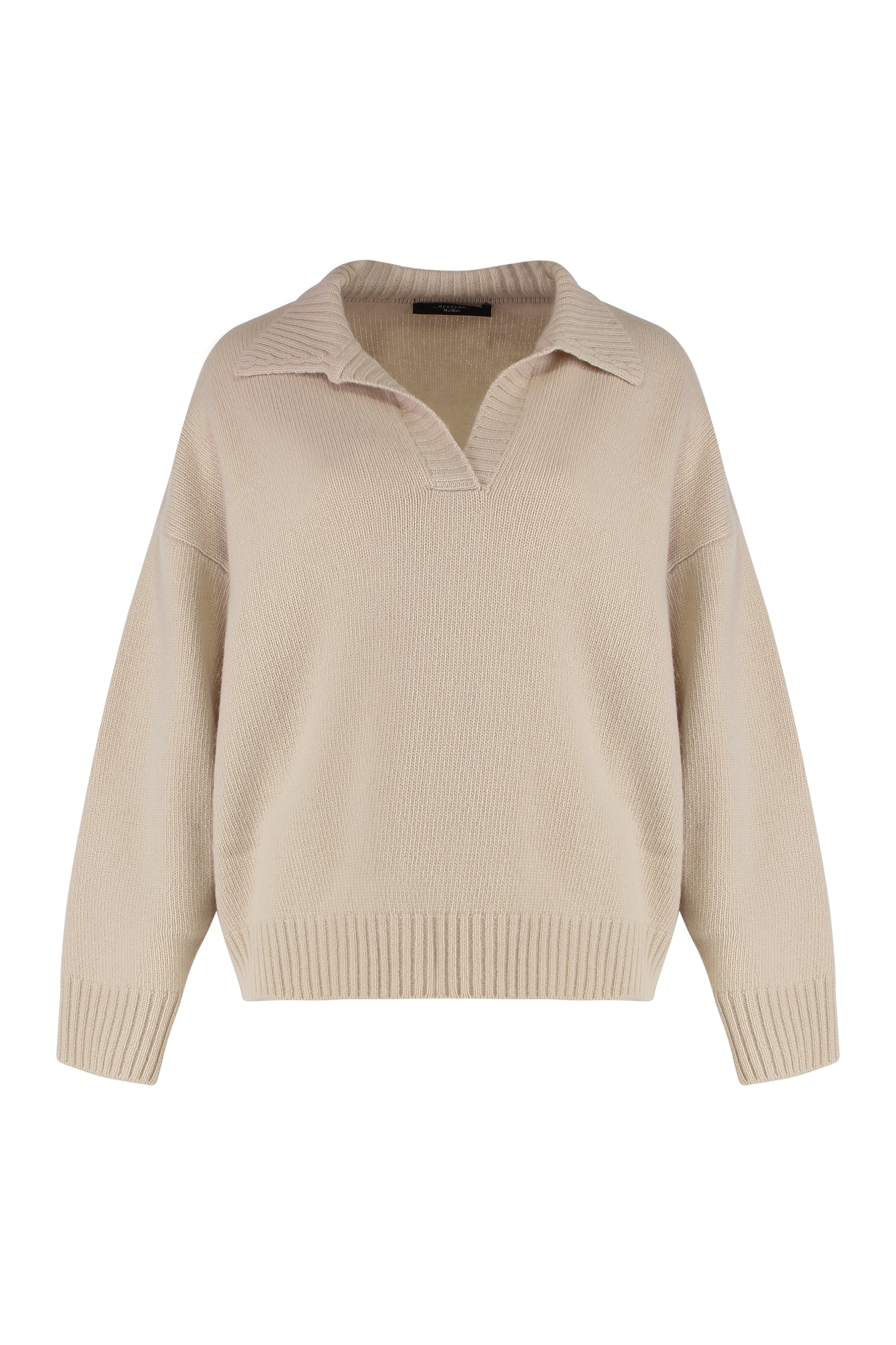 Woolen knit polo shirt