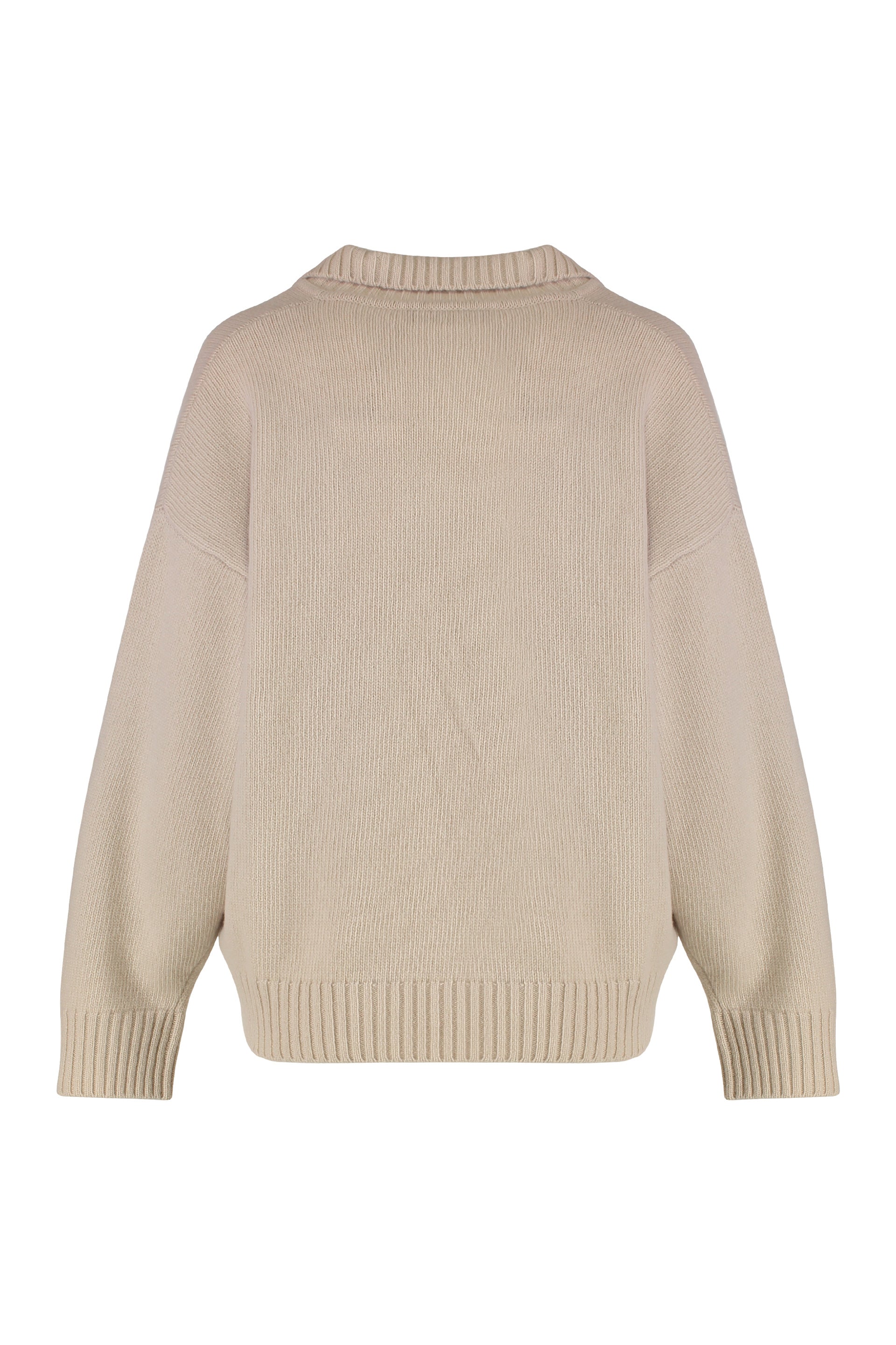Woolen knit polo shirt