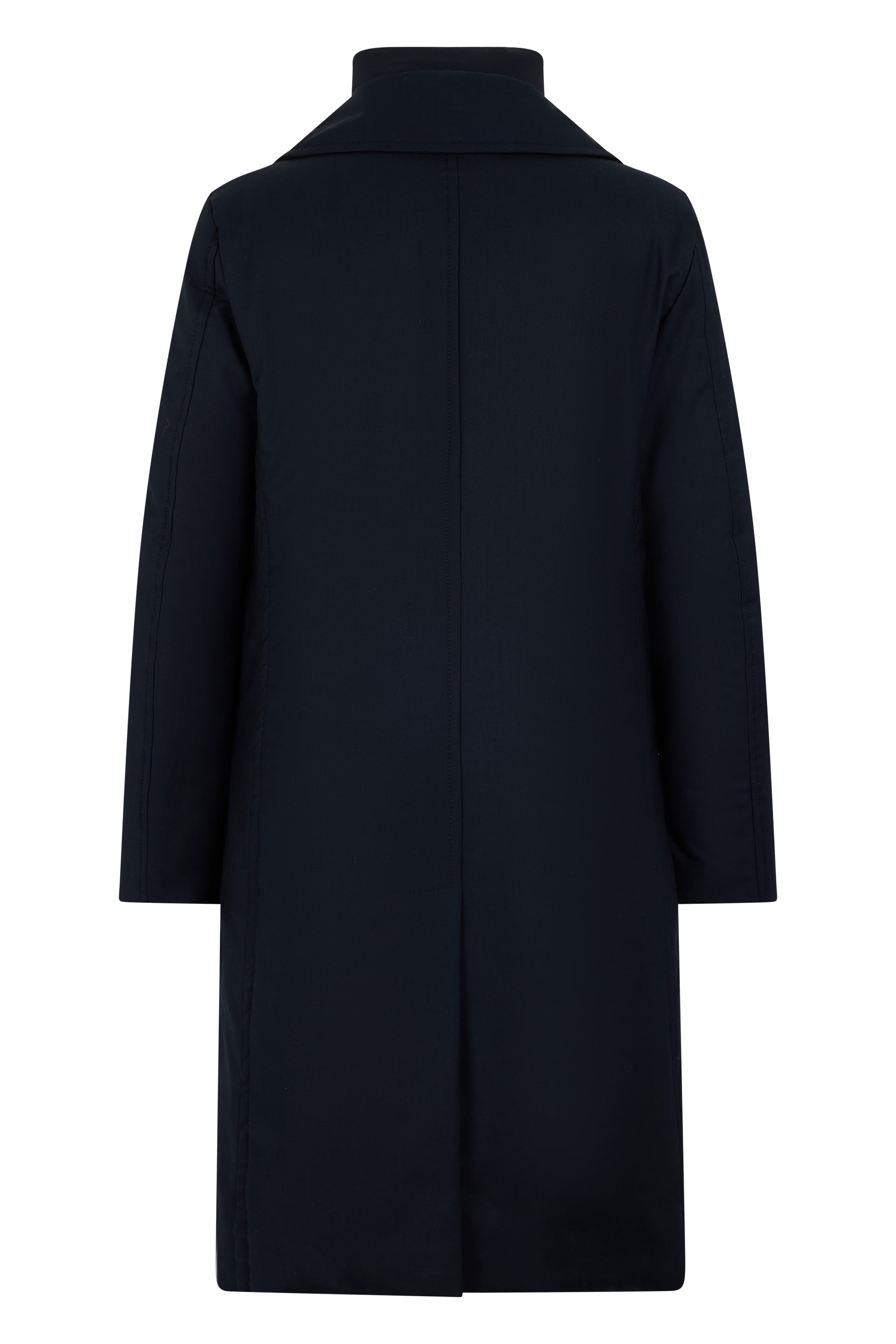 Elegant dark blue coat with unique design
