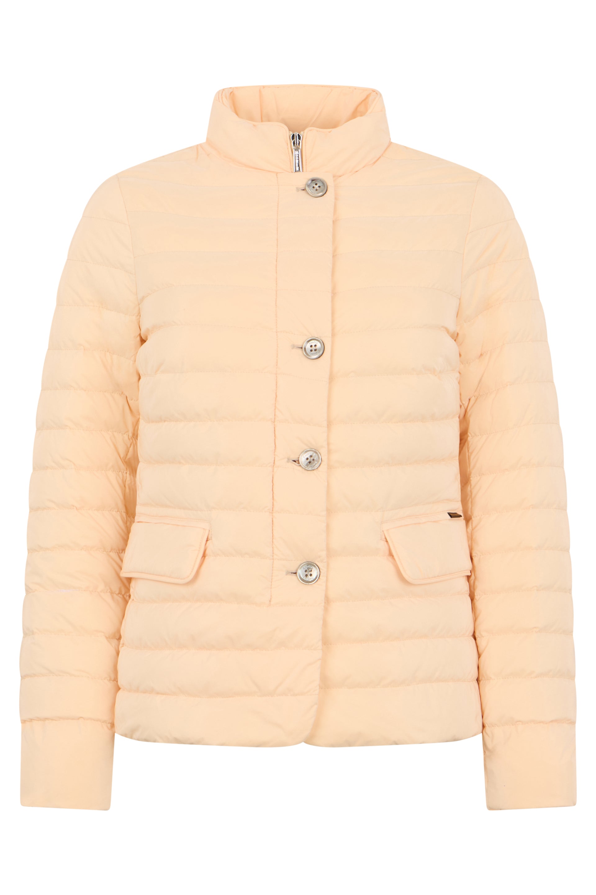Light padded pink jacket with pockets.