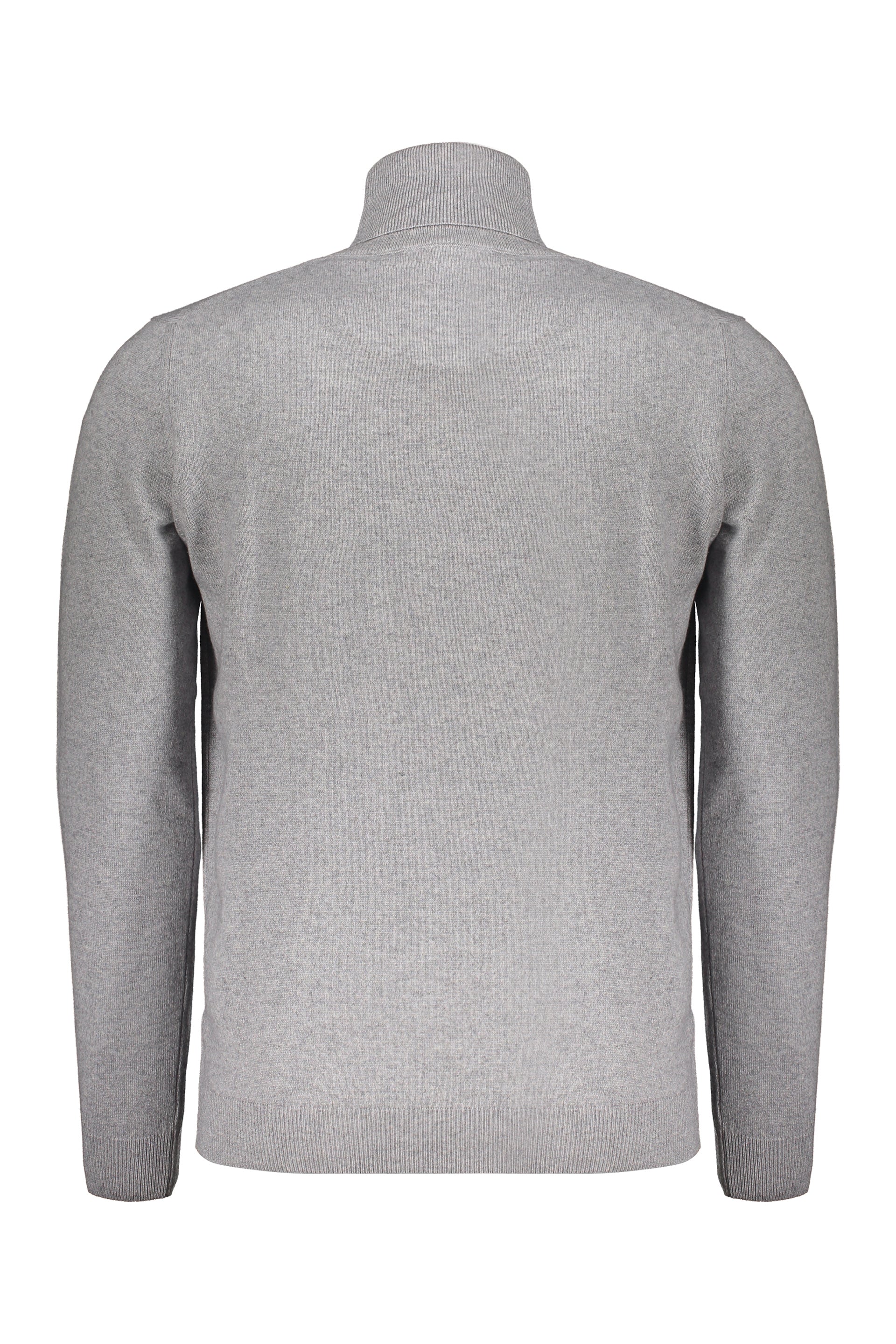 Grey sweater with high collar, comfort and style