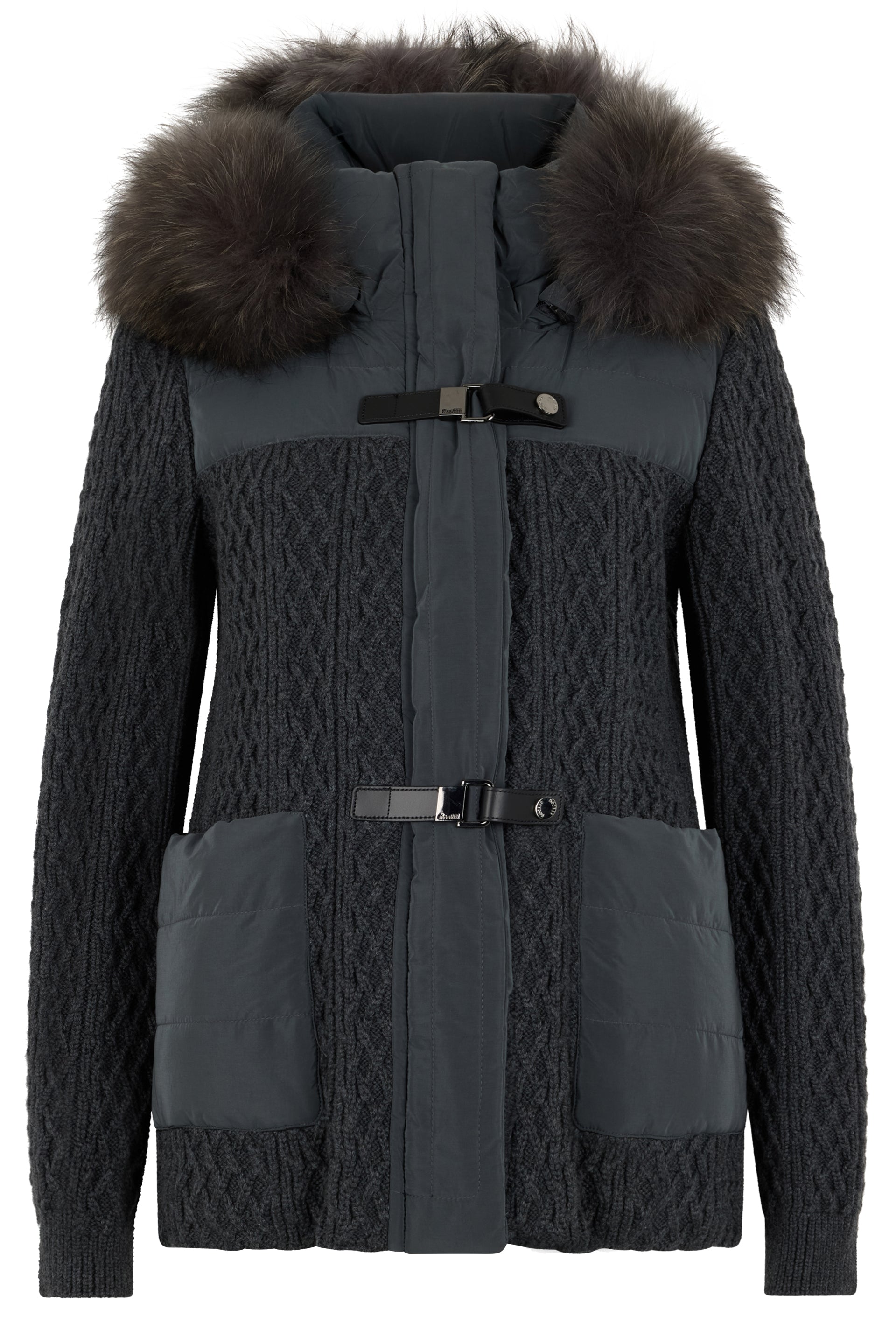 Elegant winter jacket with a fur hood