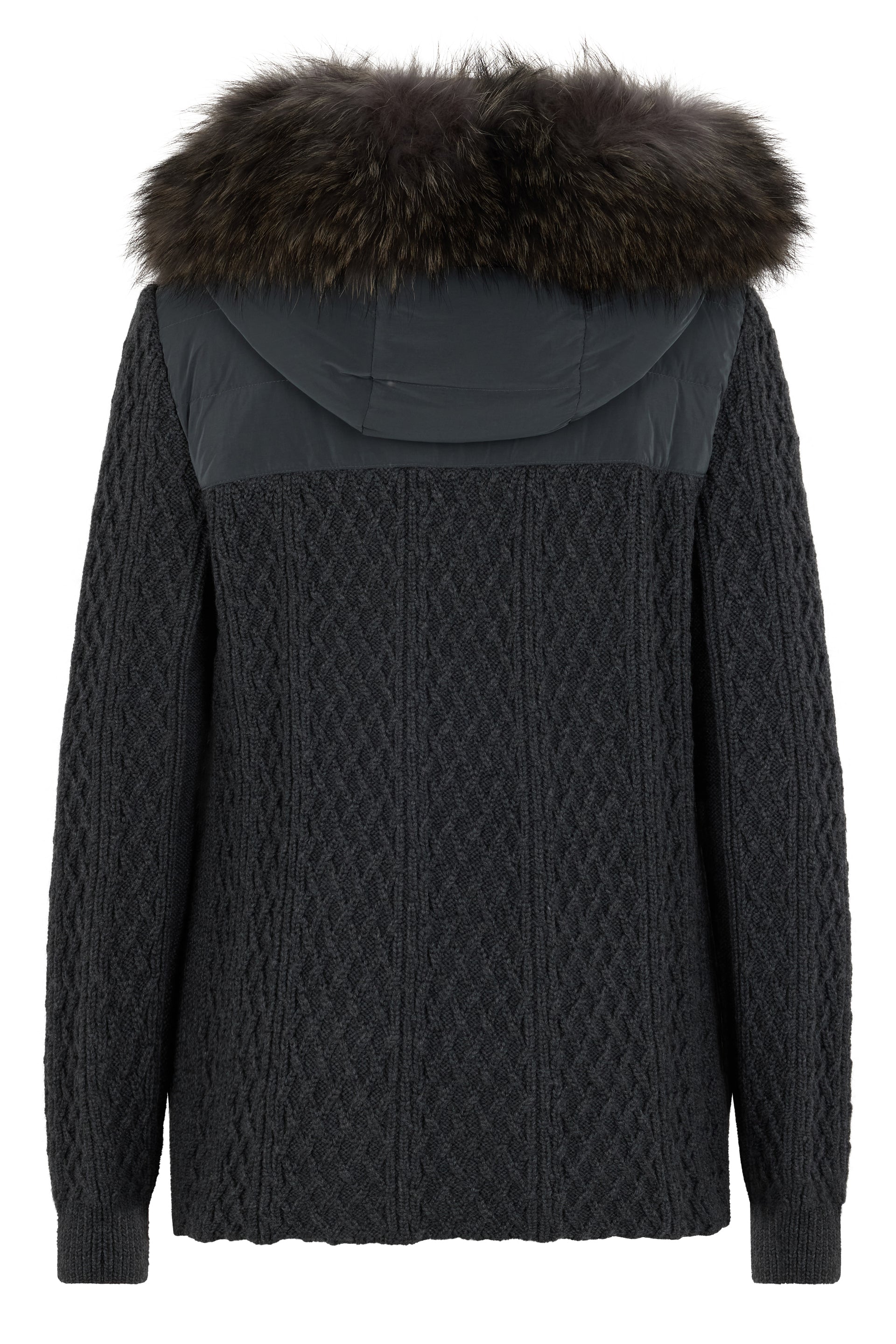 Elegant winter jacket with a fur hood