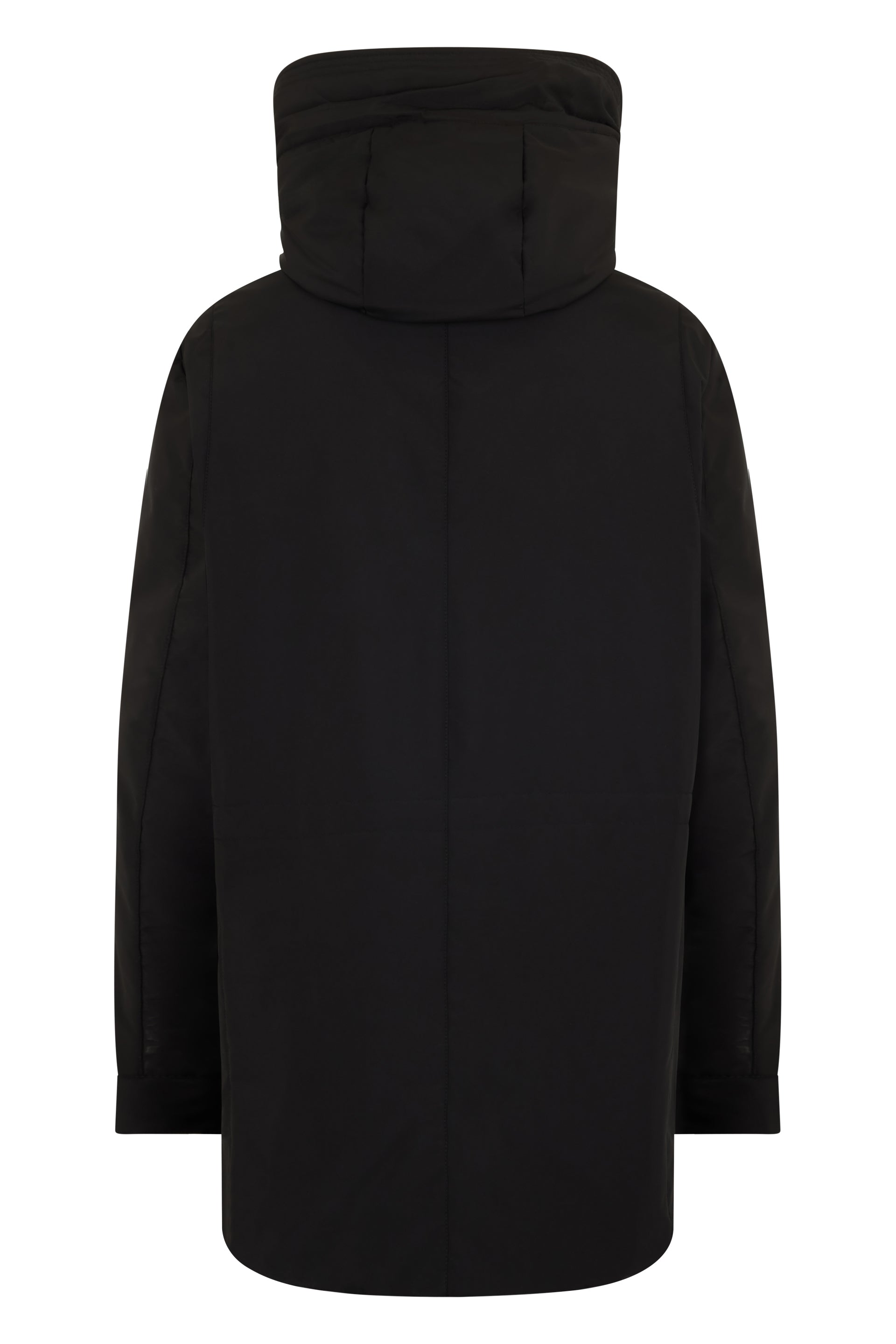 Elegant and functional long black coat