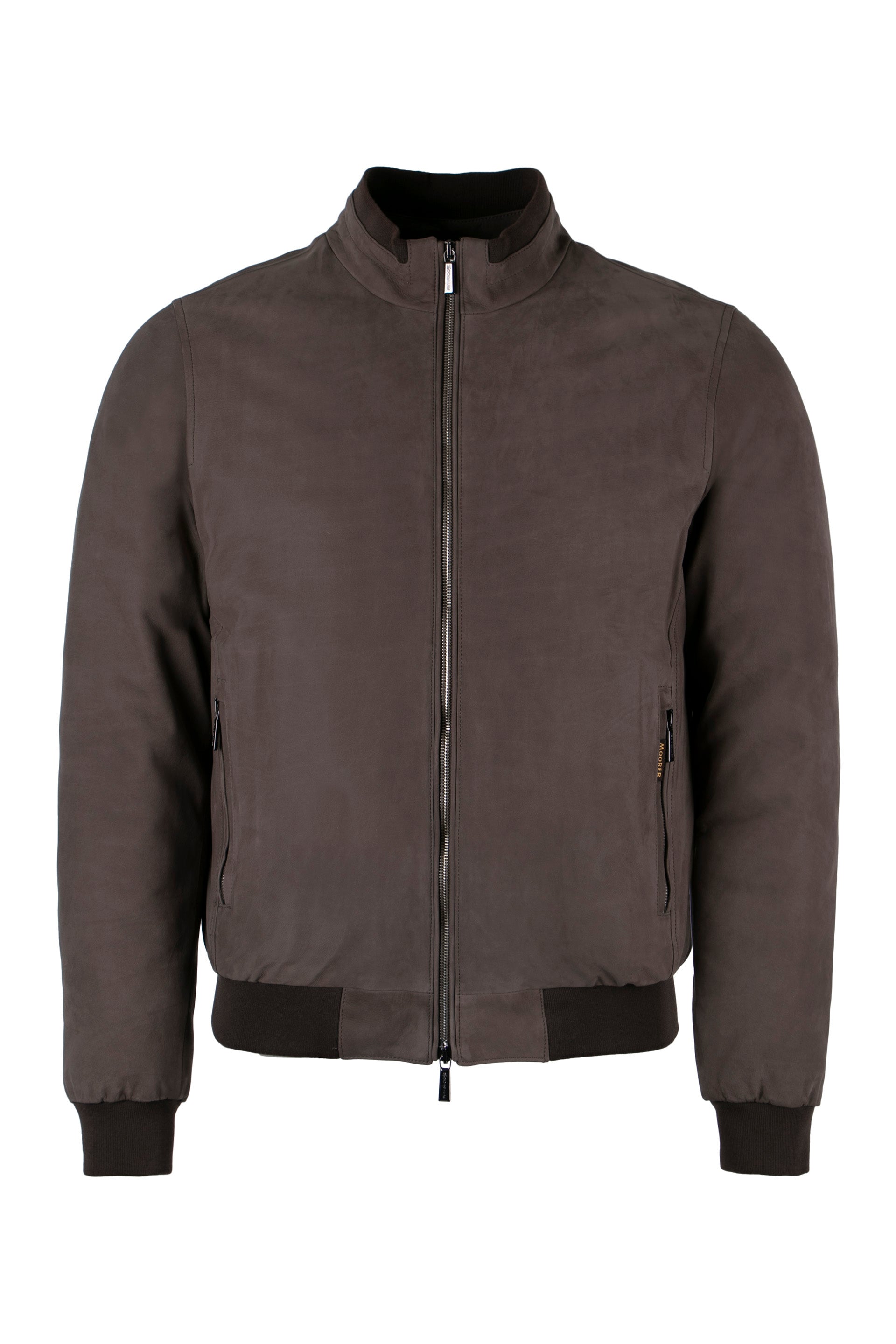 Almerico nylon and leather padded jacket