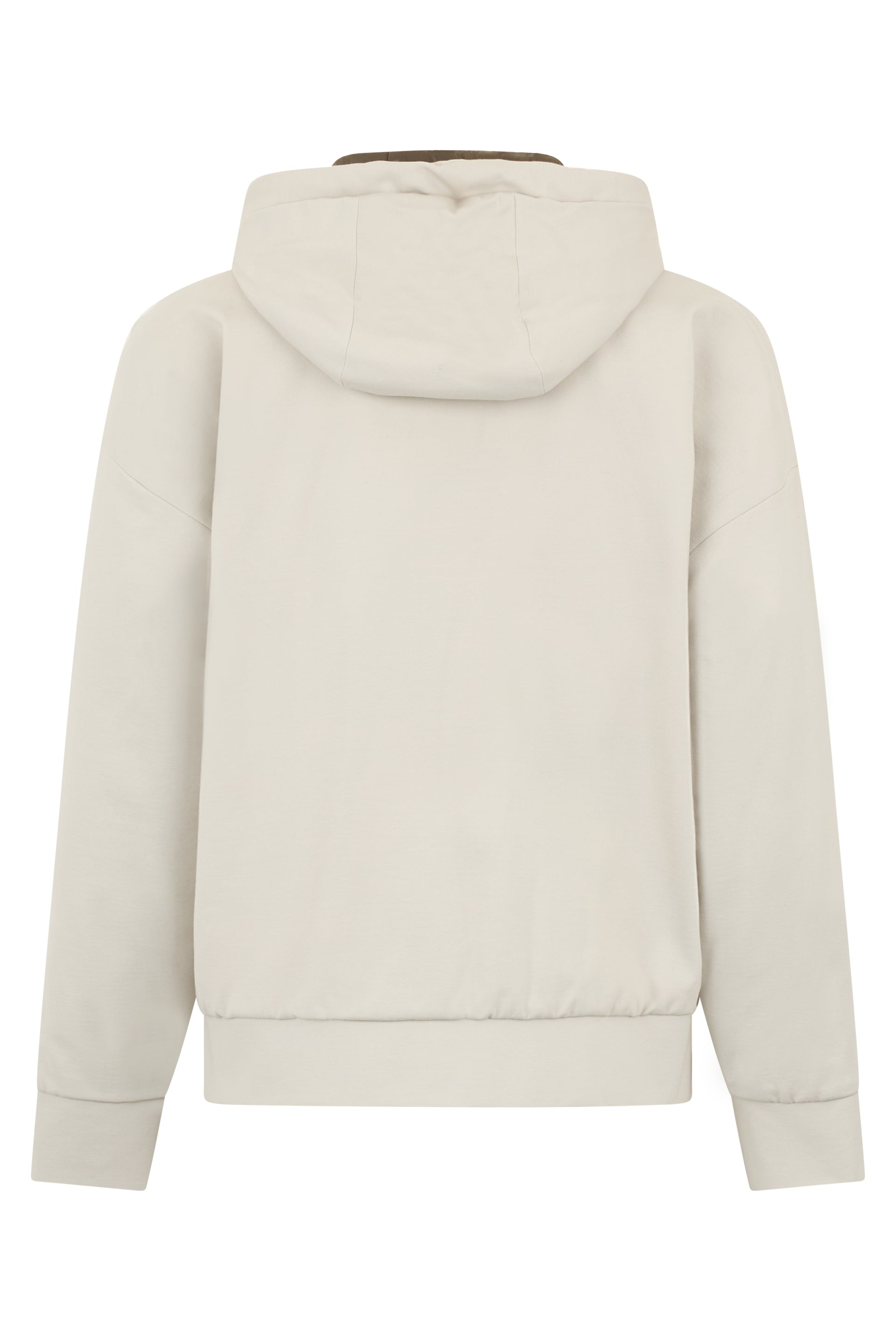 Beige padded jacket with minimal and versatile design.