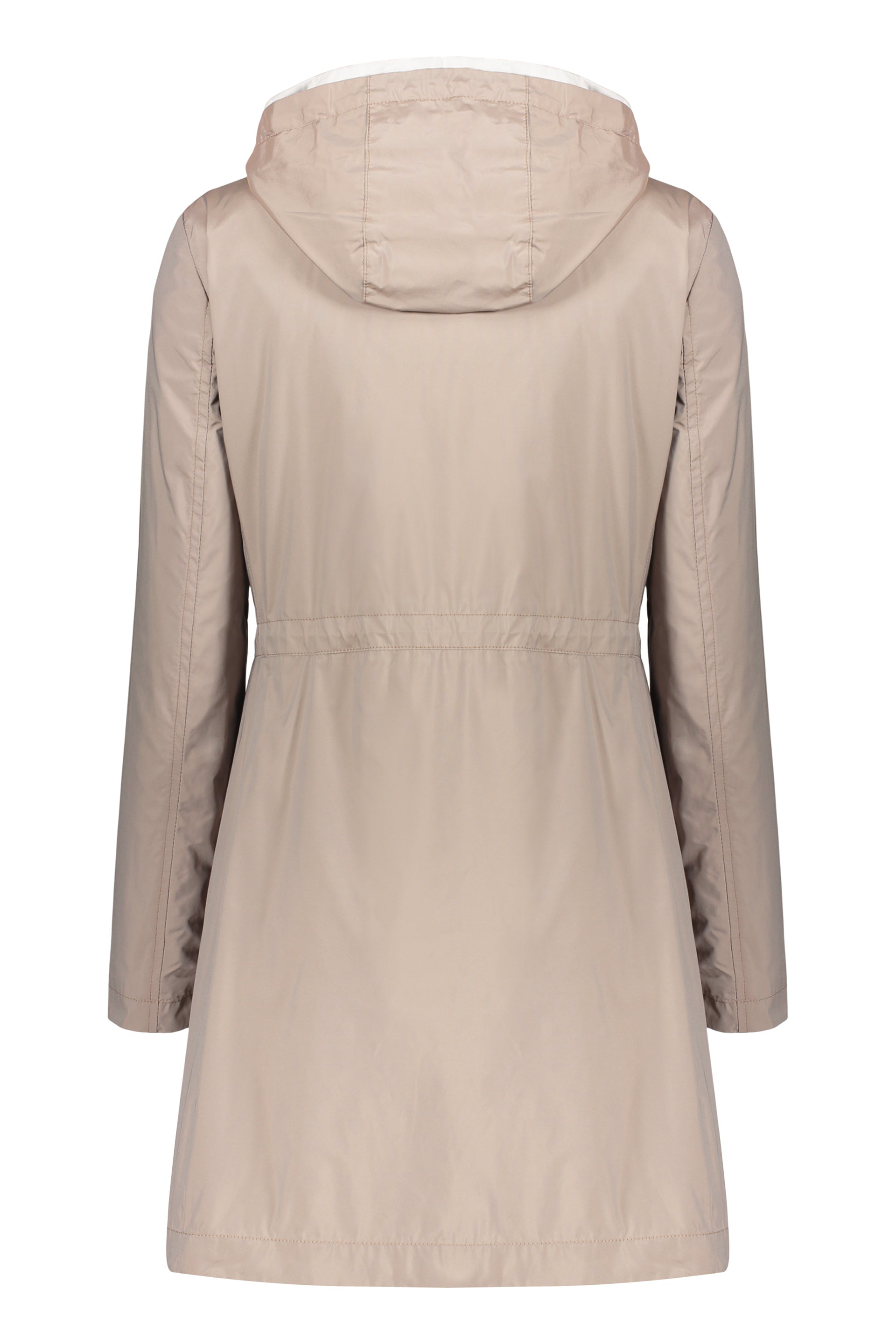 Jacket with zip and button fastening