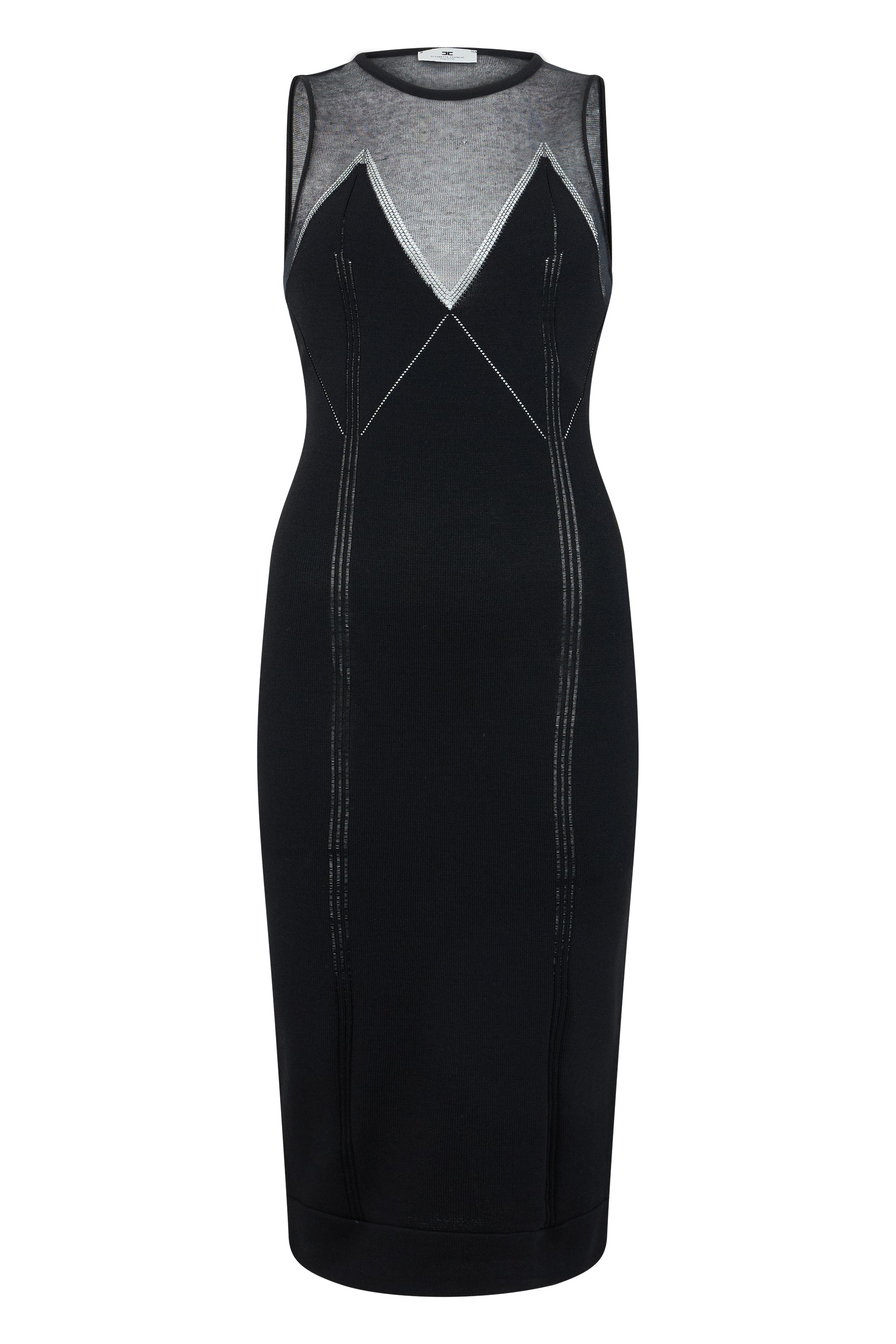 Knitted dress with transparencies