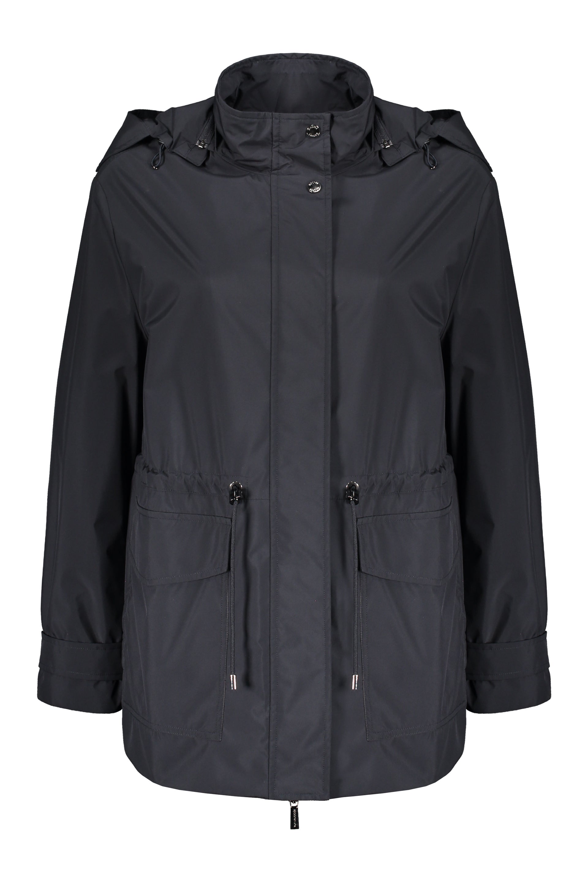 Technical fabric hooded jacket