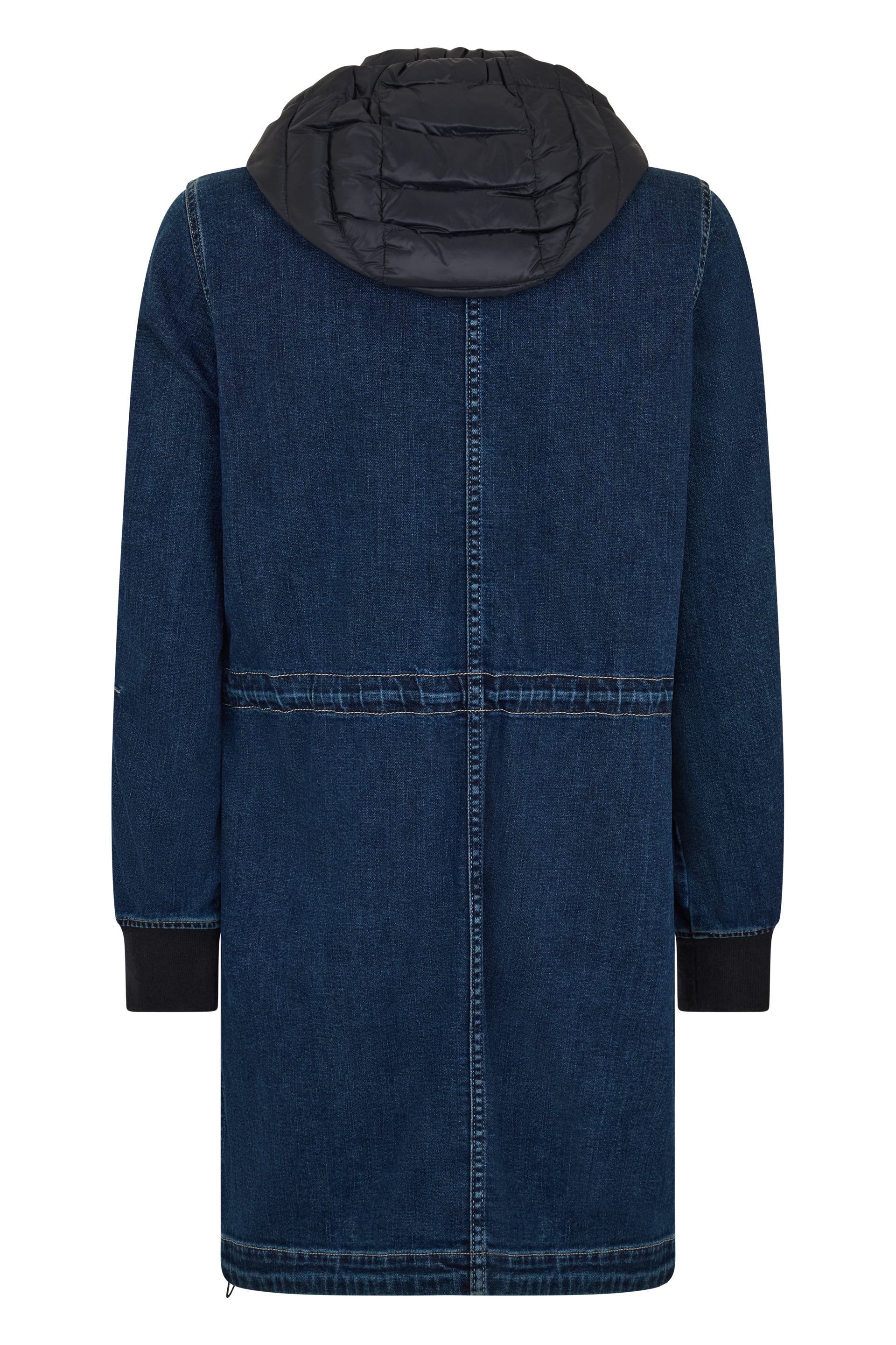 Long dark blue jacket with hood