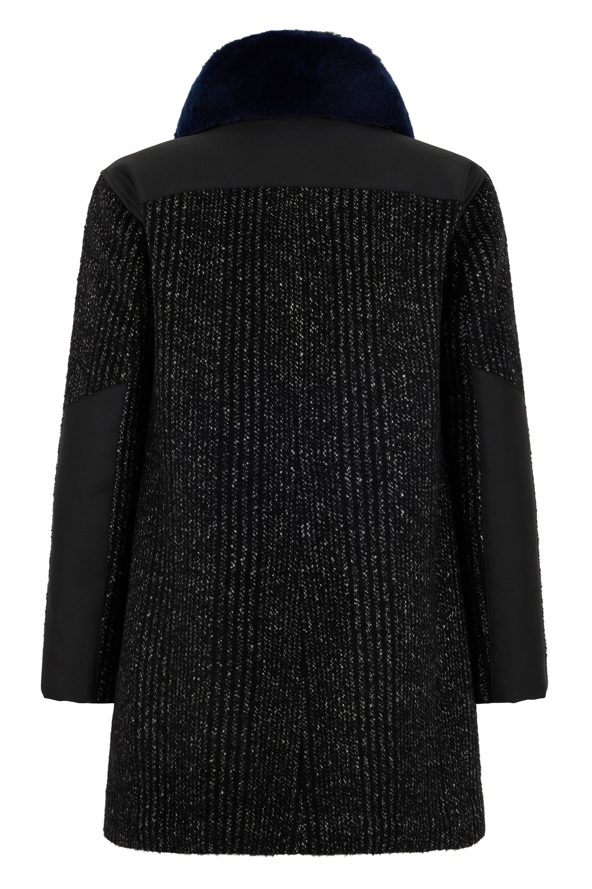 Elegant black winter coat with zipper