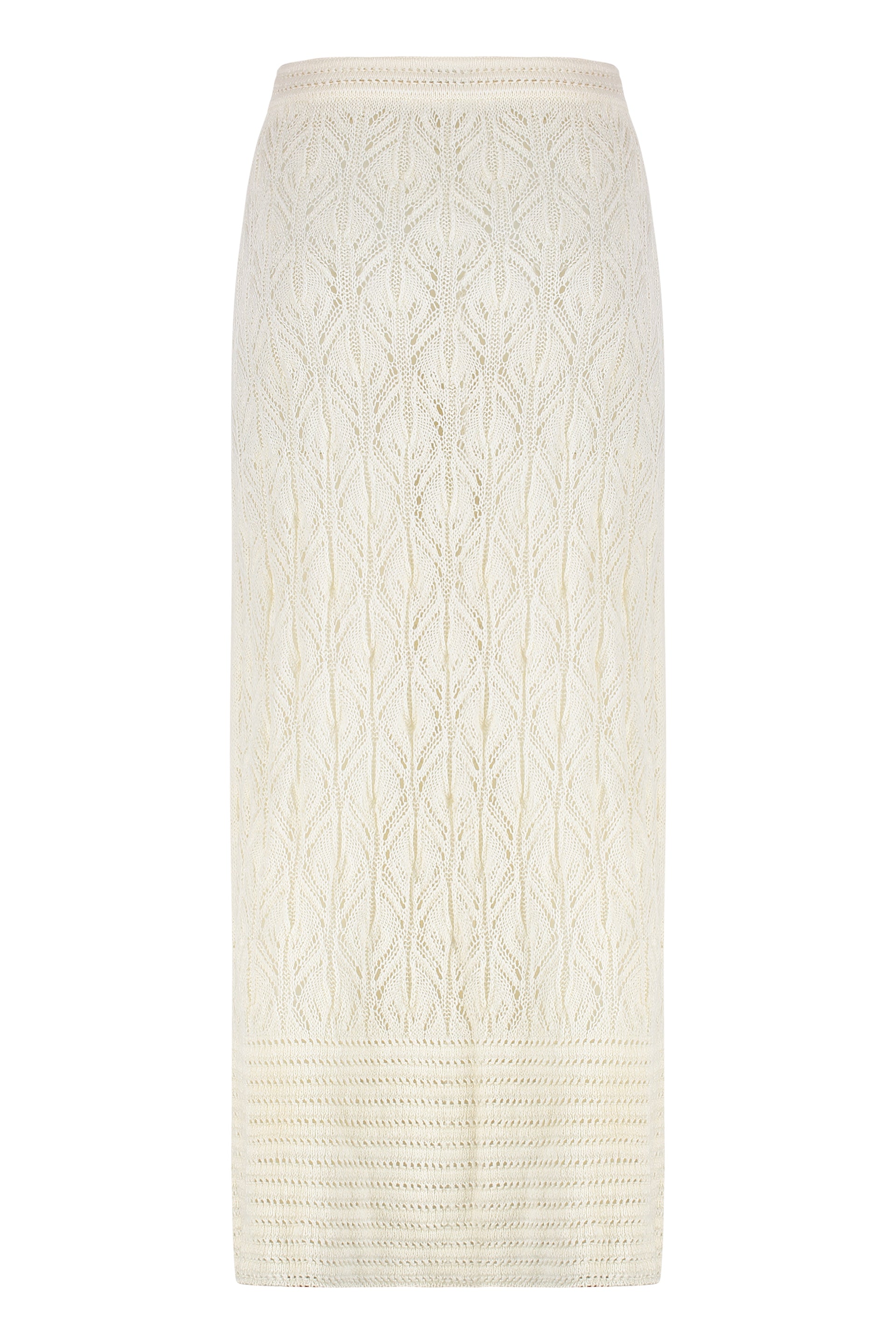 Openwork-knit skirt