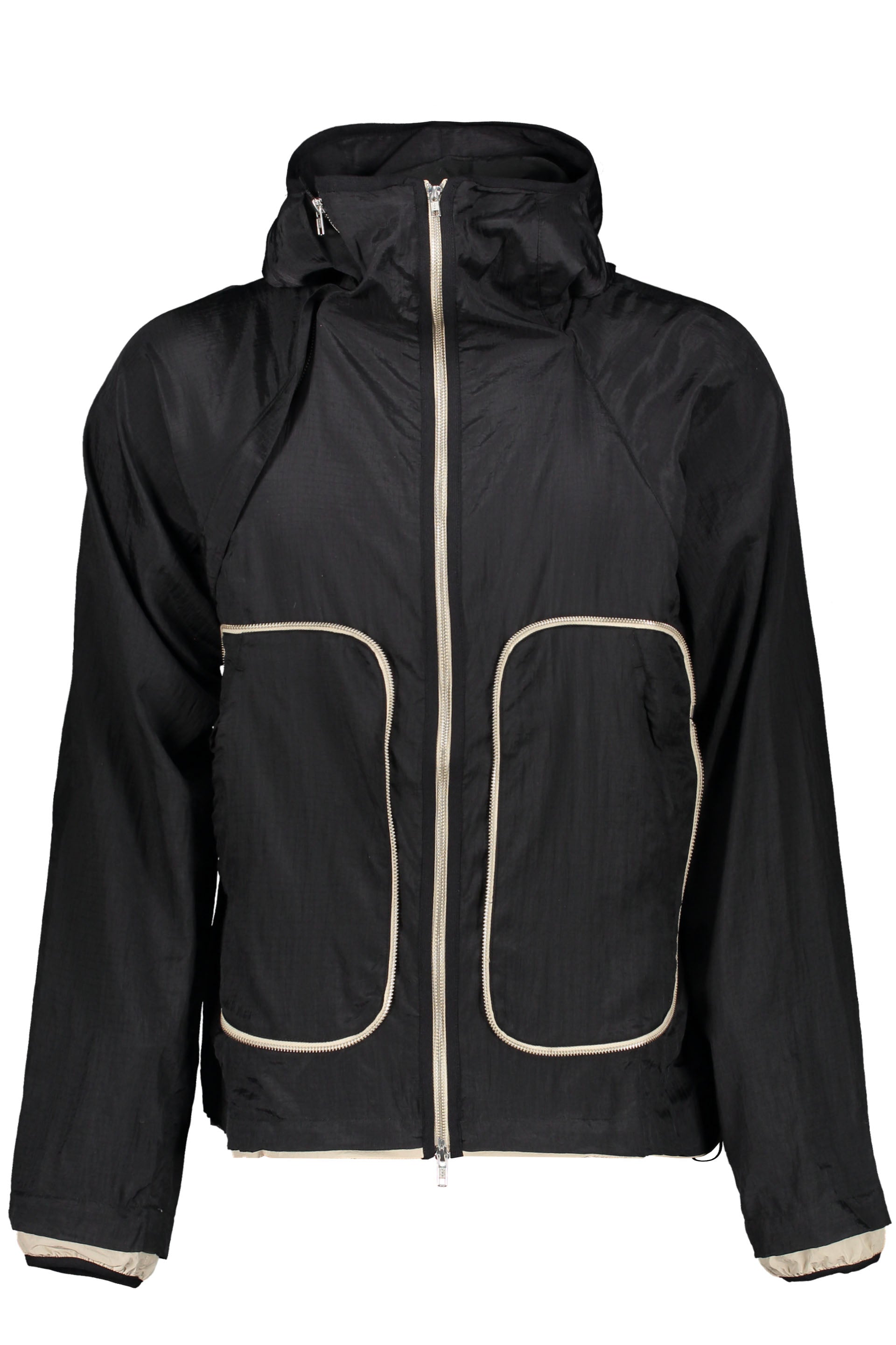 Technical fabric hooded jacket