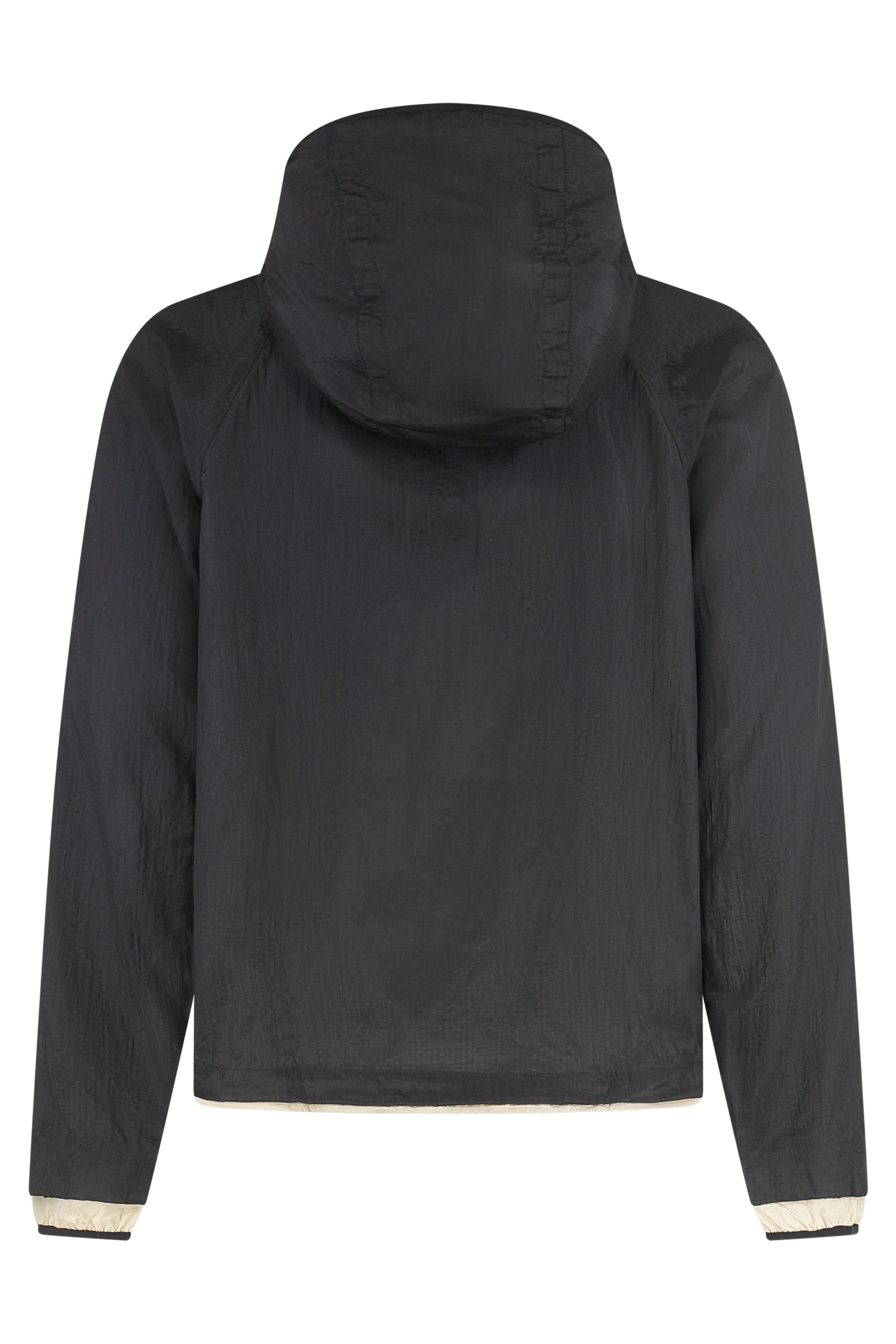 Technical fabric hooded jacket