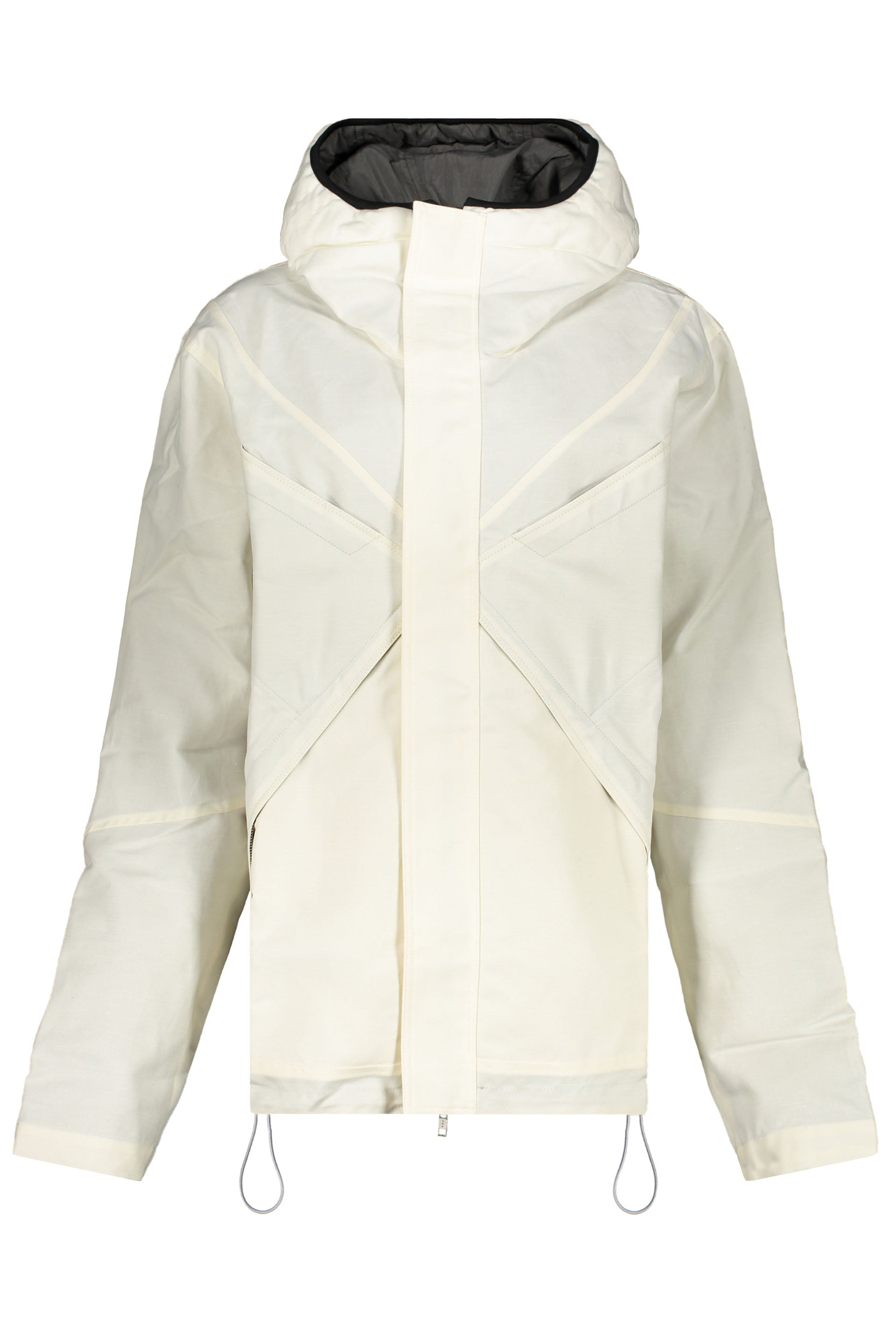 Technical fabric hooded jacket