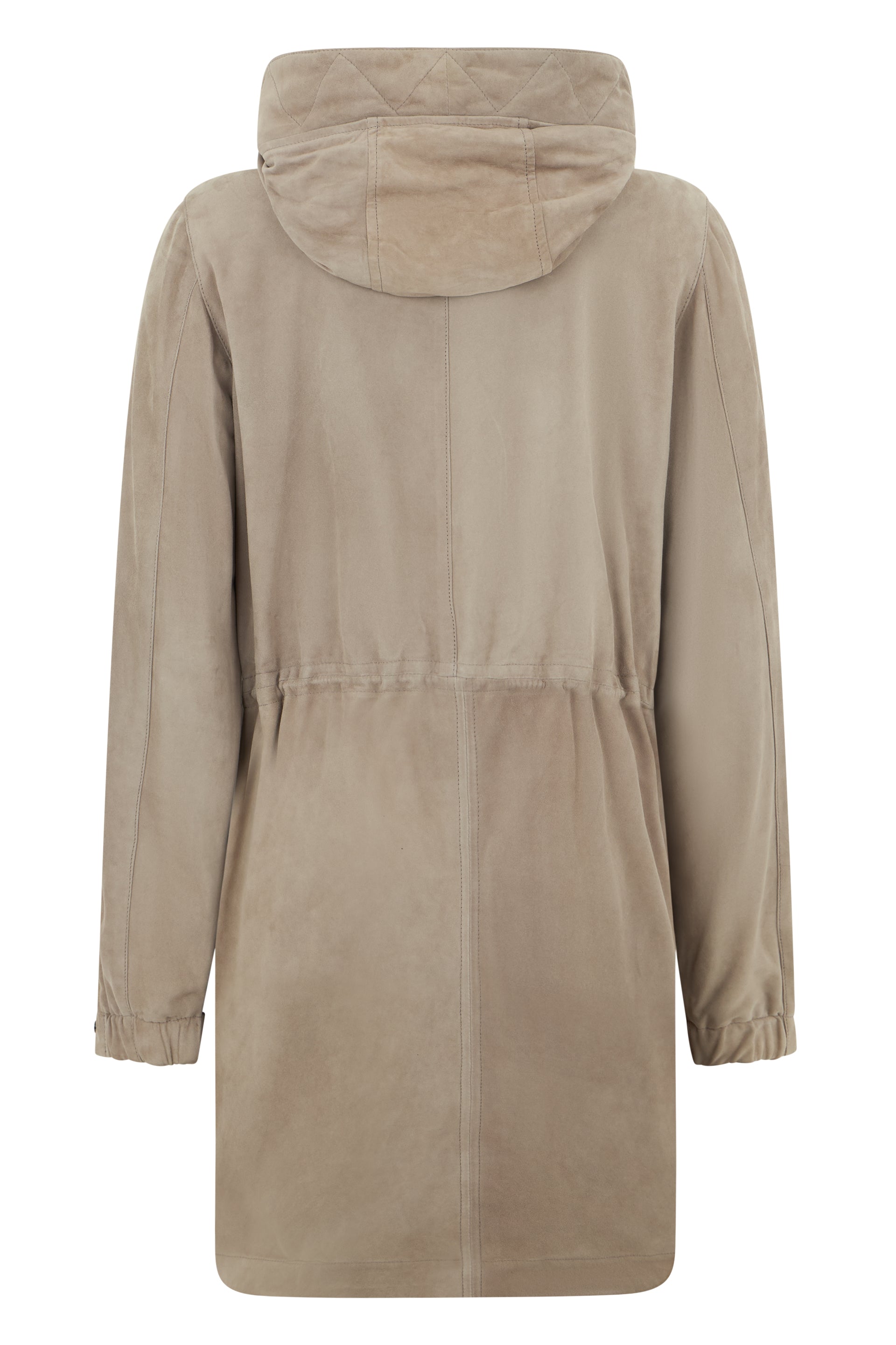 Light beige jacket with adjustable hood