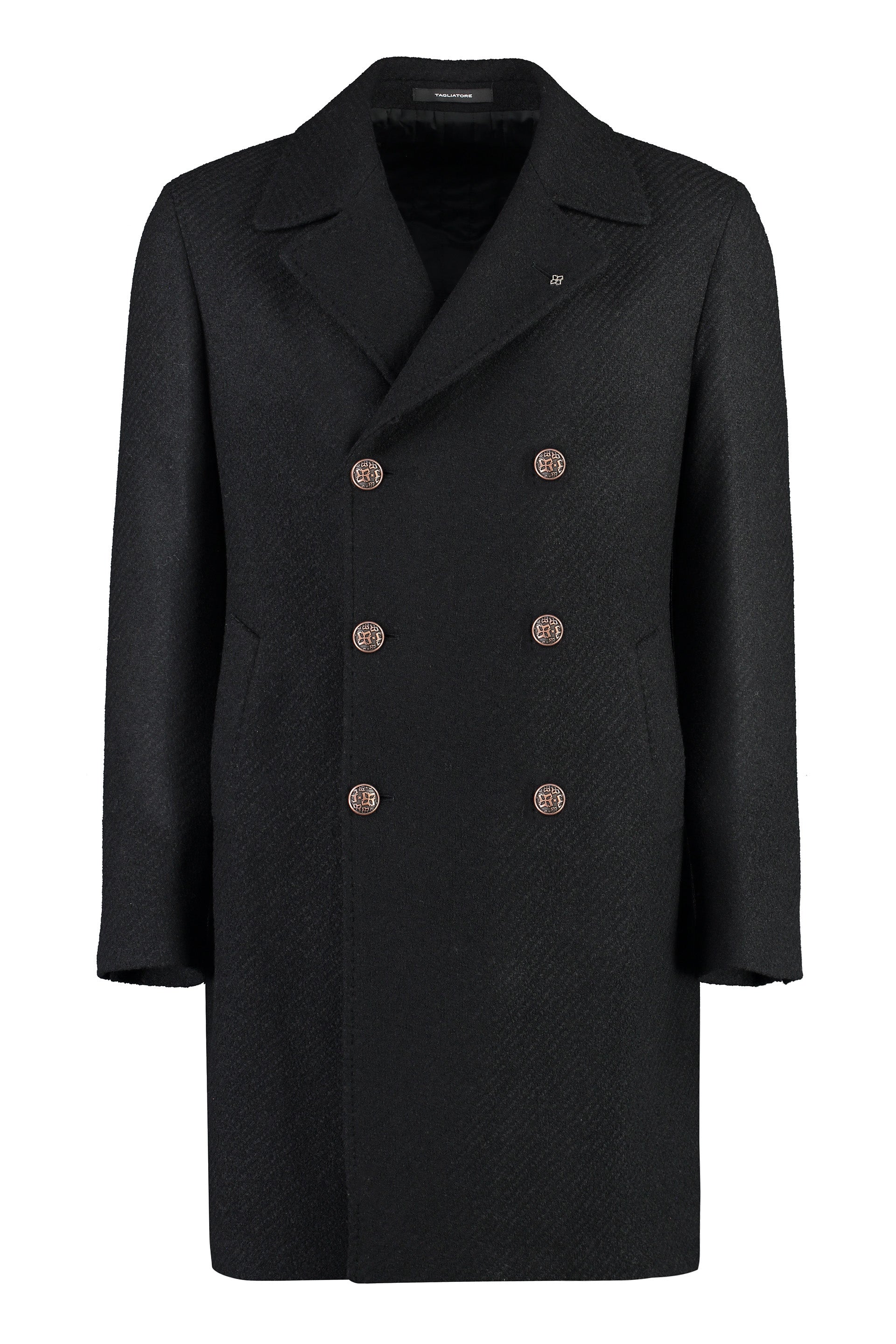 Double-breasted virgin wool coat