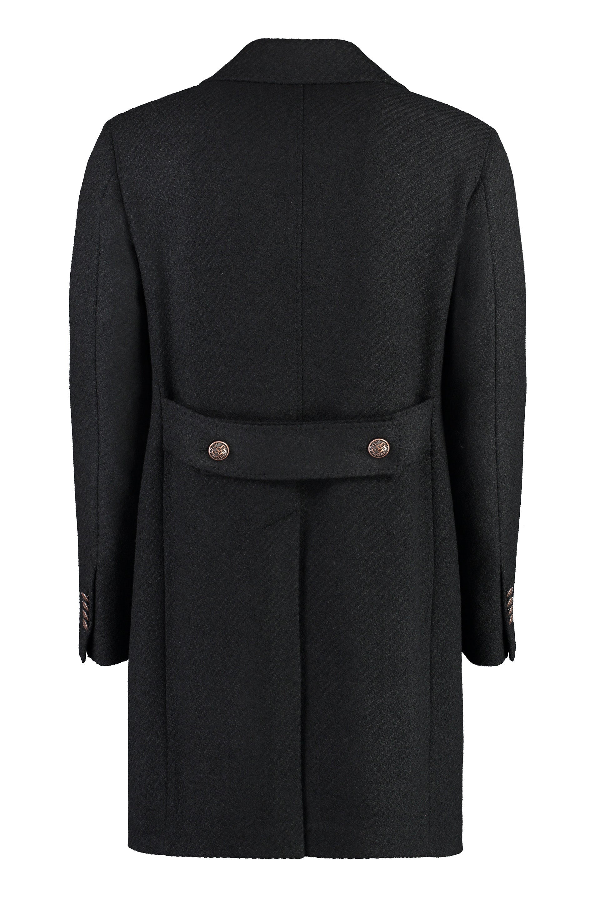 Double-breasted virgin wool coat