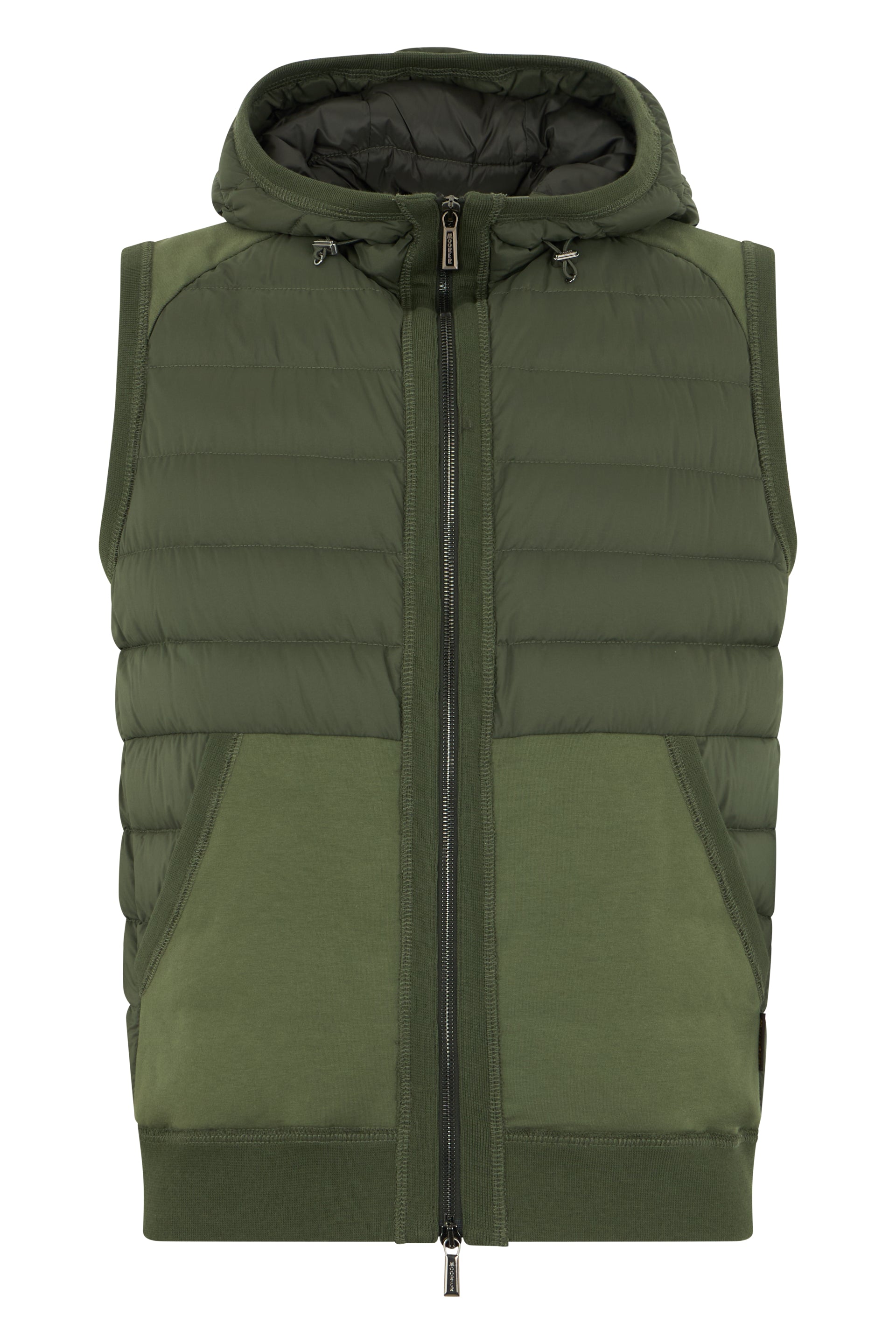 Sleeveless khaki hoodie