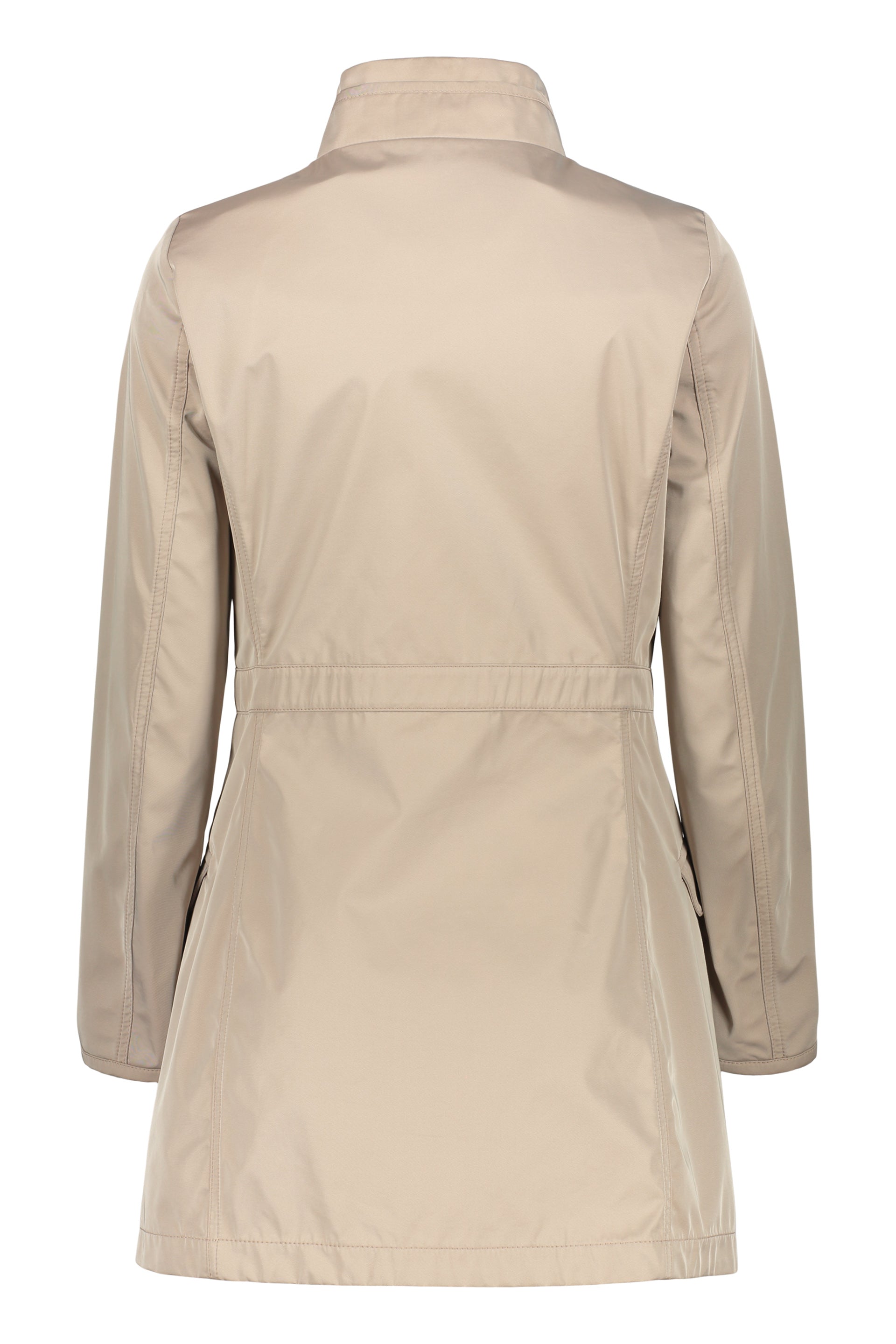 Jacket with zip and button fastening